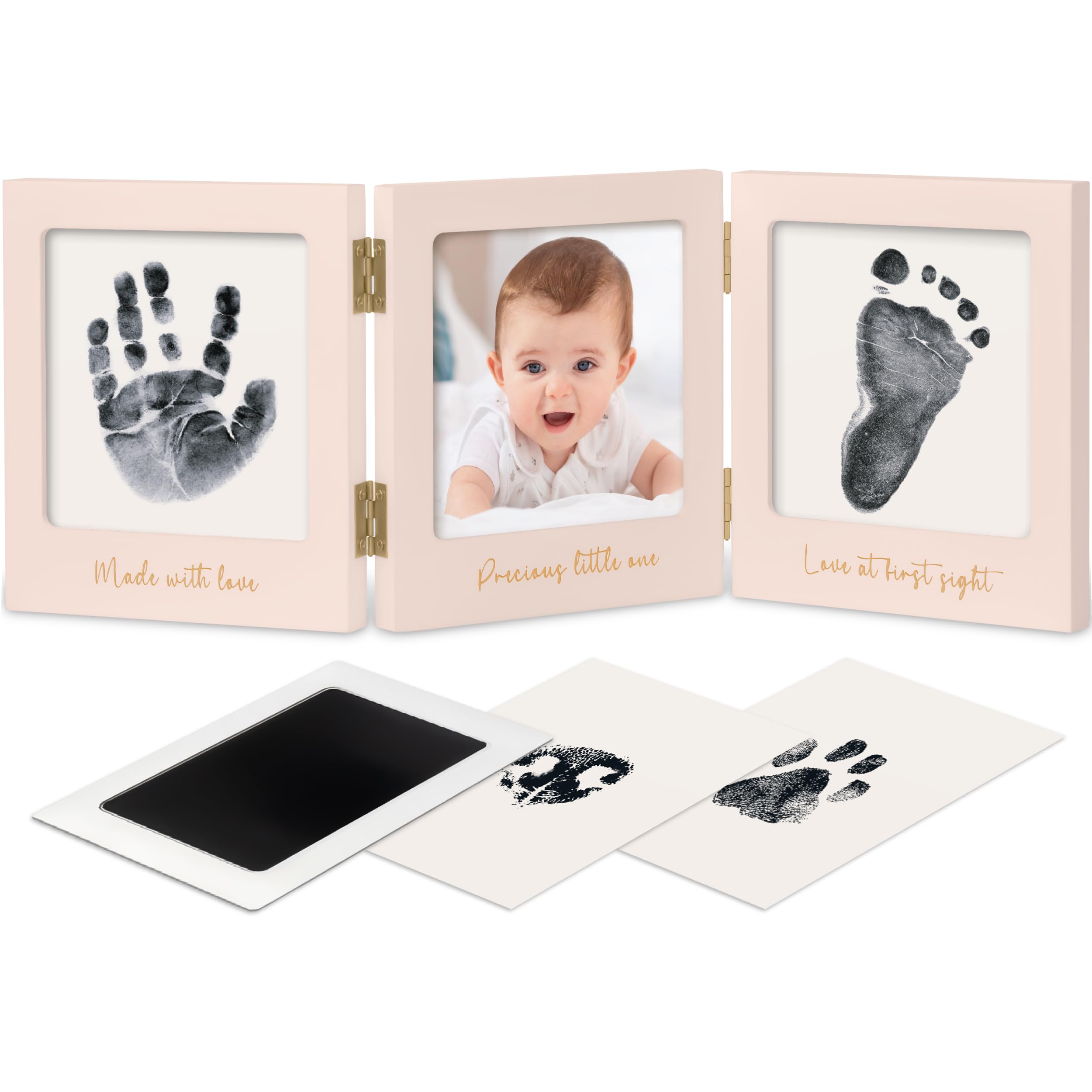 Inkless Baby Handprint and Footprint Kit for Newborn - Baby Footprint Kit, Newborn Keepsake Nursery Picture Frame,Dog Paw Print Maker,Personalized