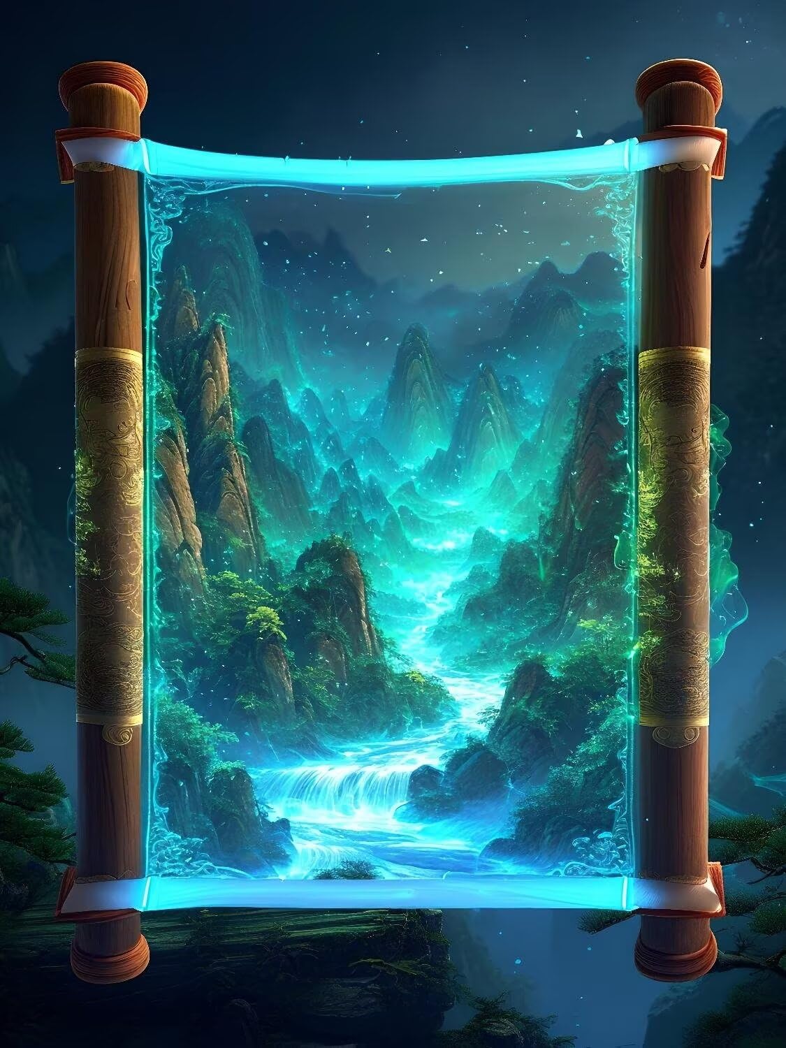 Diamond Painting Montañas azules Pintura Diamante Adultos, Diamond Painting Niños, Cuadros de Diamantes Kit Manualidades Adultos, para Navidad Decoración de La Pared Del Hogar Regalos 100x150cm t-3806