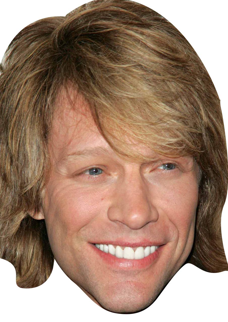 FoxyPrinting Jon Bon Jovi Celebrity Music Star Celebrity Cardboard Party Face Mask Fancy Dress