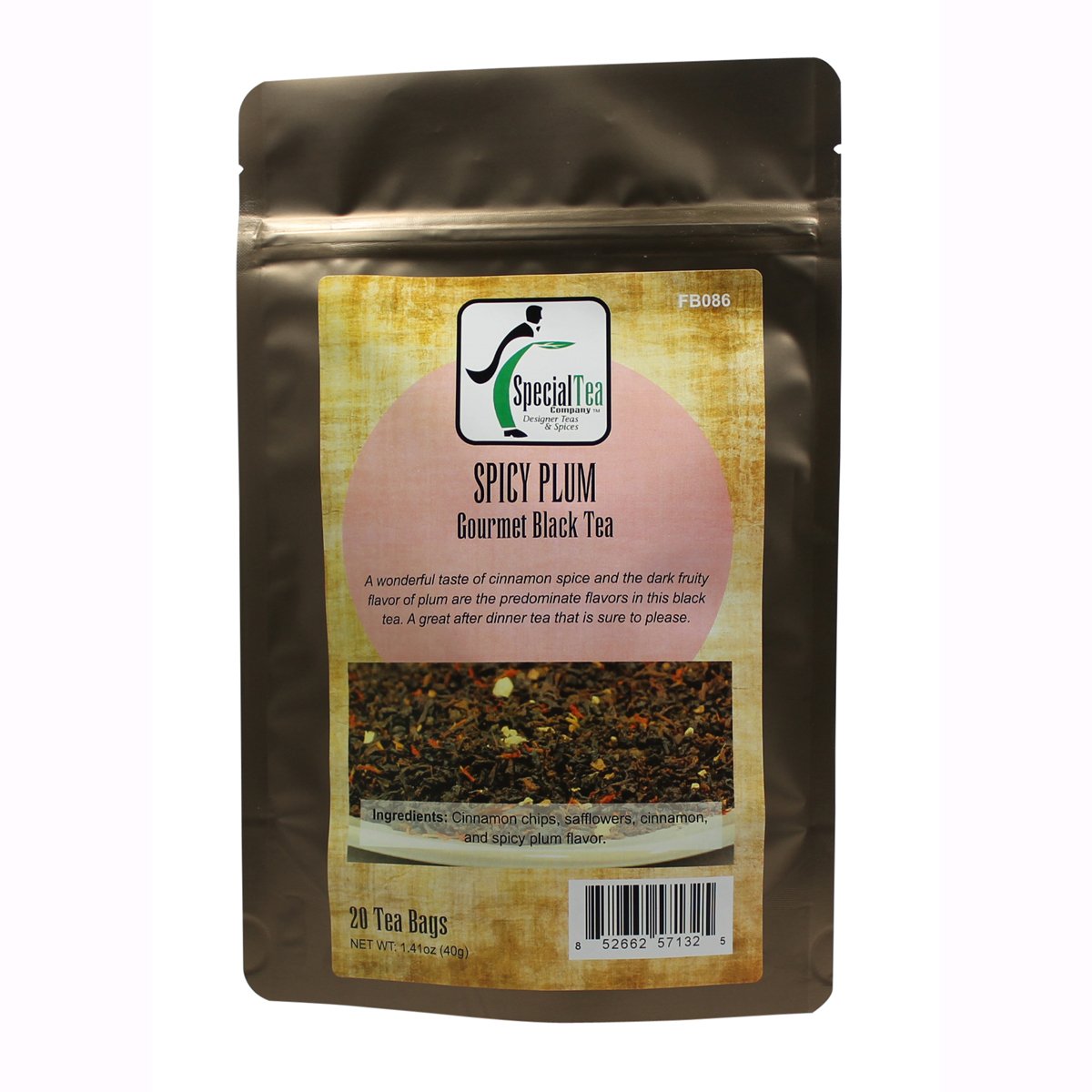 Special Tea Spicy Plum Black Tea, 20 Count Grocery
