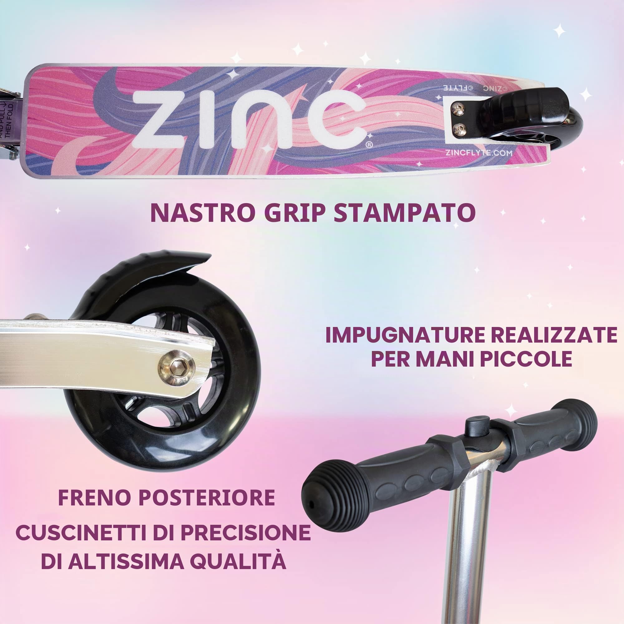 Flyte, valigia pieghevole monopattino per bambini, rigida, con ruote, 2 in 1, 18 pollici (45,7 cm), capacità 25 litri, Luna l'Unicorno