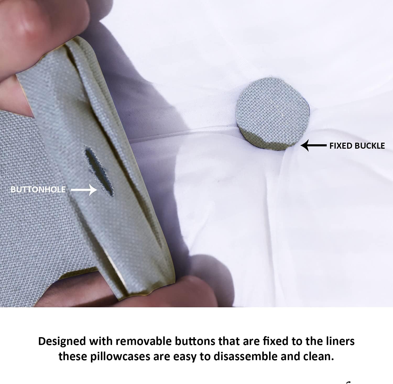 WOWMAX Ergonomics Headboard for Full Size Bed, Button Tufted Padded headboards, Portable Dorm Room Head Boards No Need to Assembly Grey