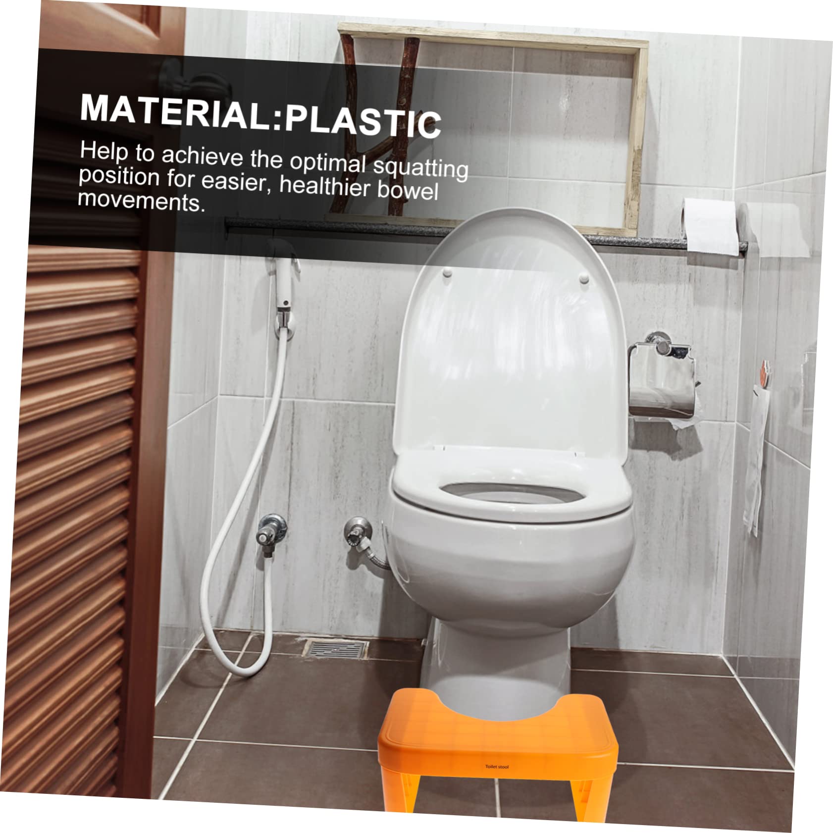 OUNONA Bathroom Stools Orange Toddler's Toilet Seat Stool Non-Slip Design for Boys and Girls