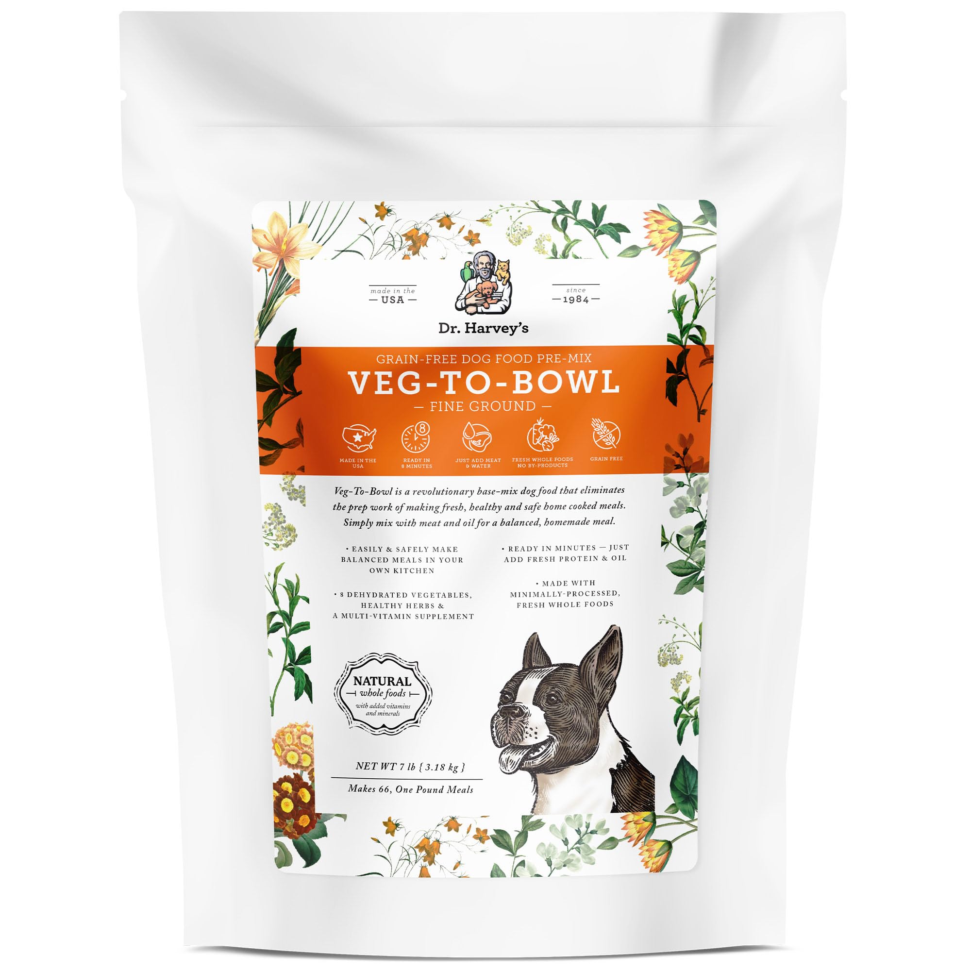 Dr. Harvey's Veg-To-Bowl Fine Ground Dehydrated Vegetable Pre-Mix for Dogs, 7-Pound Bag