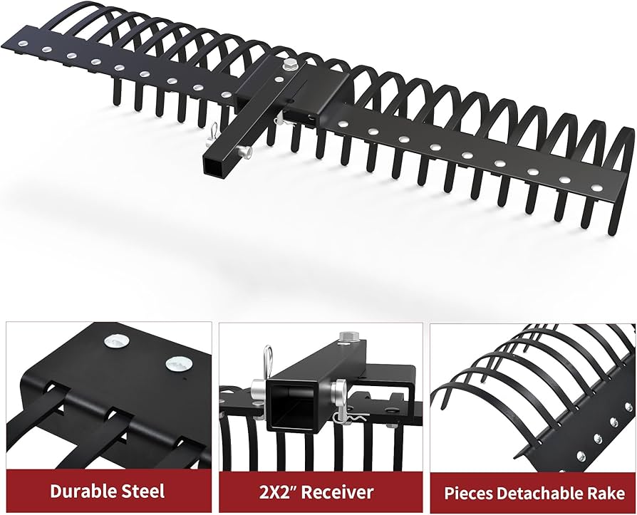 Amazon.com : YITAMOTOR 5FT Tractors Rake 21 Pine Straw Rake