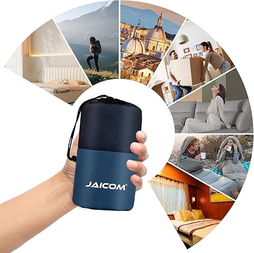 Miniatura 7 de JAICOM Forro para saco de dormir, sábanas de viaje y saco de dormir para adultos, saco de dormir ultraligero y portátil, ideal para mochileros,