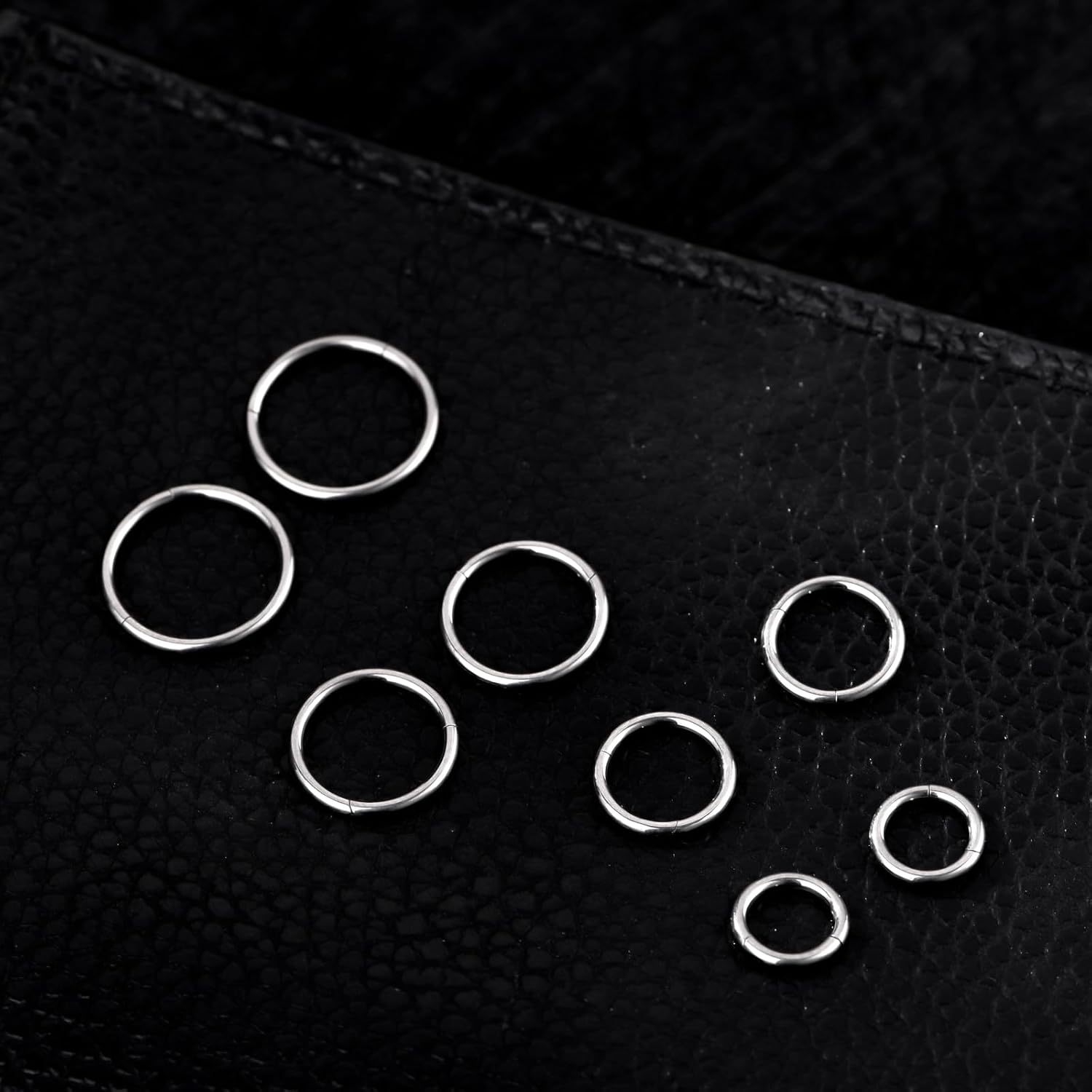 Ourania 10PCS 16G 6mm -12mm Hinged Clicker Ring - Surgical Steel Nose Septum Ring Hoop Daith Helix Cartilage Clicker Ear Piercing Ring Ear Plugs Hangers for Women Men - Image 6