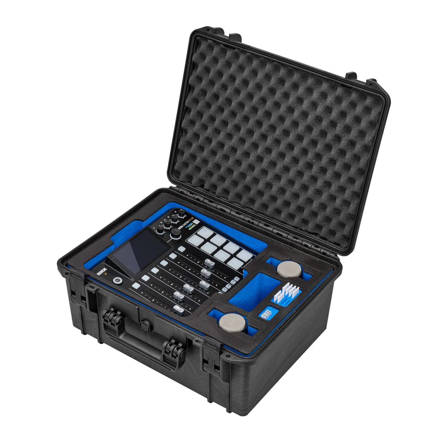 TOMcase wasserdichter Outdoor Koffer für RODEcaster Pro II, weiteres Podcast Equipment und viel Zubehör, Outdoor Case - Made in Germany