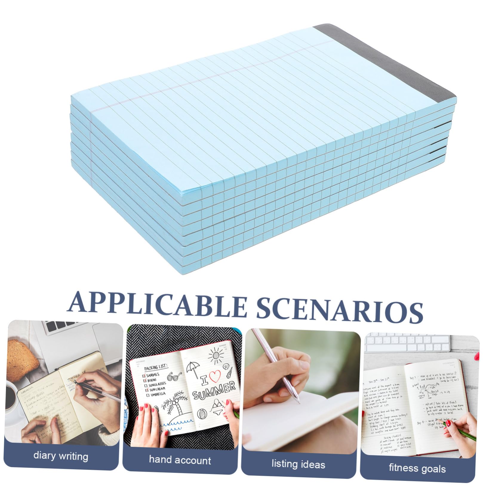 8pezzi Blocco Note Strappabile Carta per Quaderni Righe Larghe Blocchi di Carta per Ufficio e Scuola Promemoria per Appunti e Pianificazione