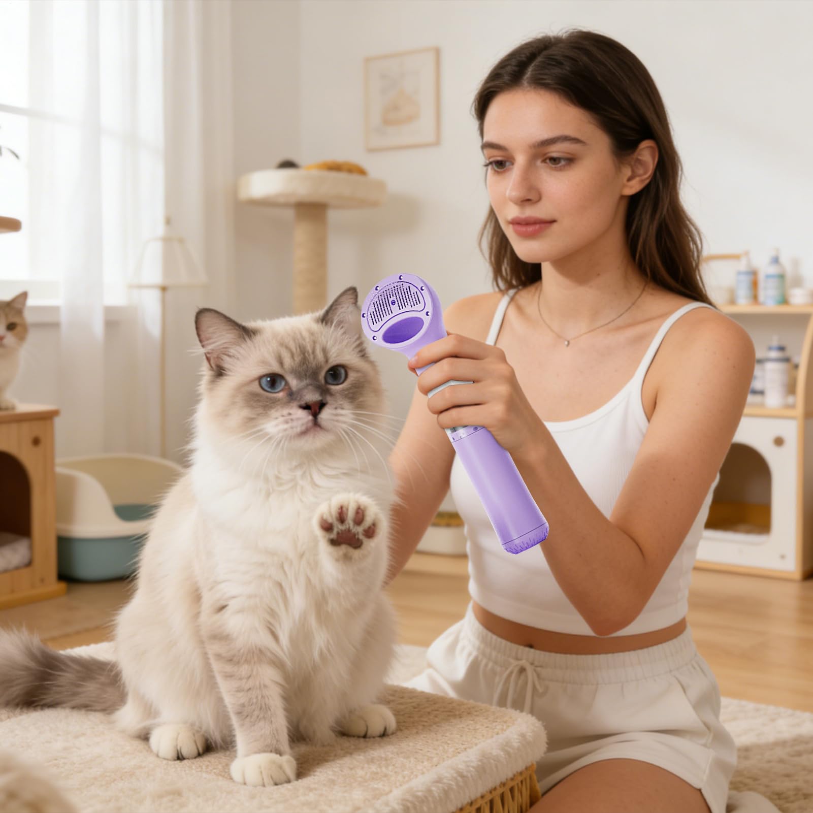 Aspirapolvere per Toelettatura Cani Aspiratore silenzioso wireless | Aspirapolvere per Peli di Animali Domestici per Uso Domestico Casa Cucina Appartamento Auto Veicolo Festa Lettiera