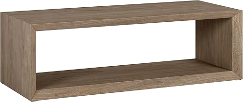 Miniatura 8 de Henn&Hart Mesa auxiliar rectangular de madera de 48 pulgadas con estante de almacenamiento abierto para sala de estar, sala familiar u oficina,