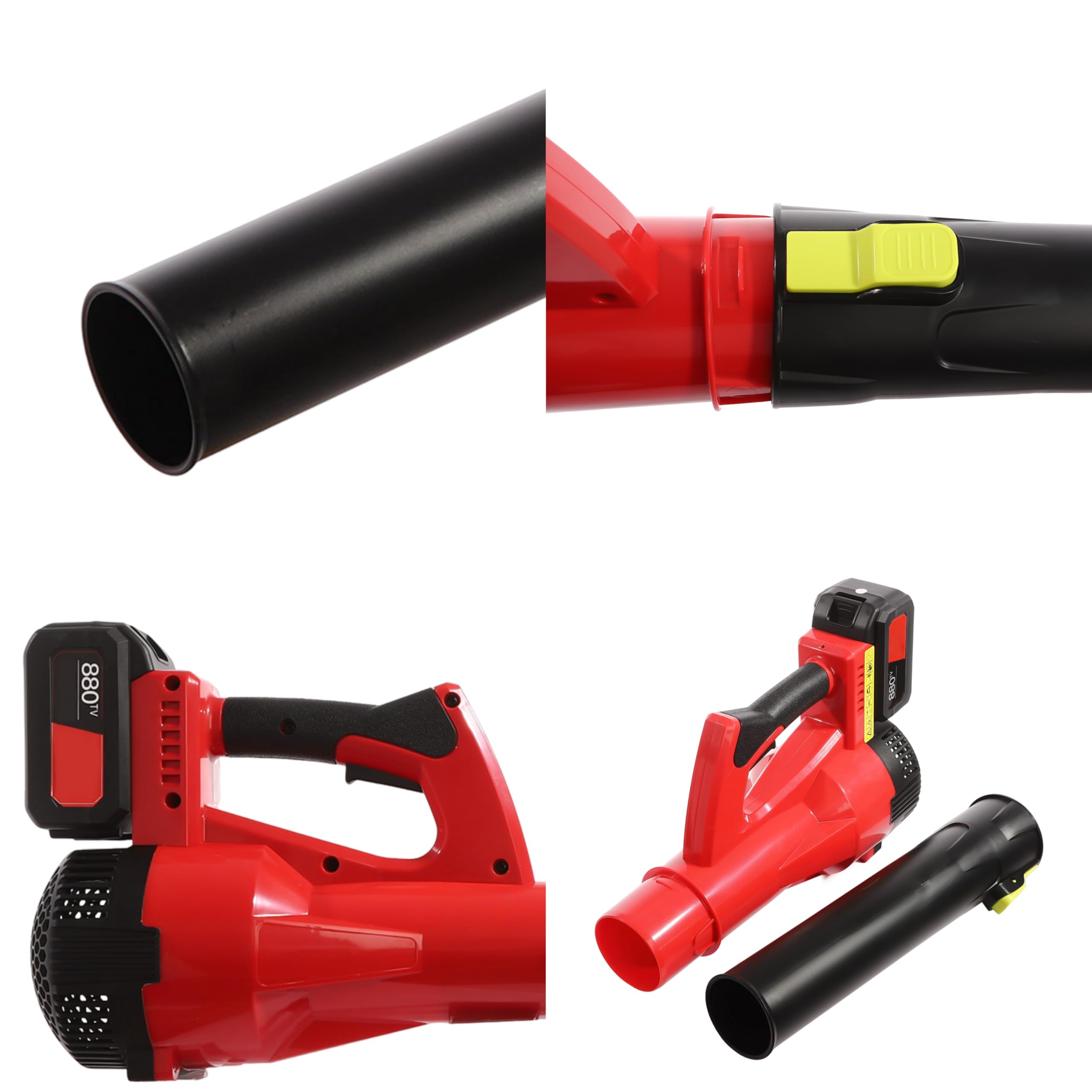 Soffiatore per foglie a batteria, con motore di ricarica turbo in rame puro, senza fili, con 2 batterie agli ioni di litio sostituibili da 1800 mAh, per giardino, cura del prato