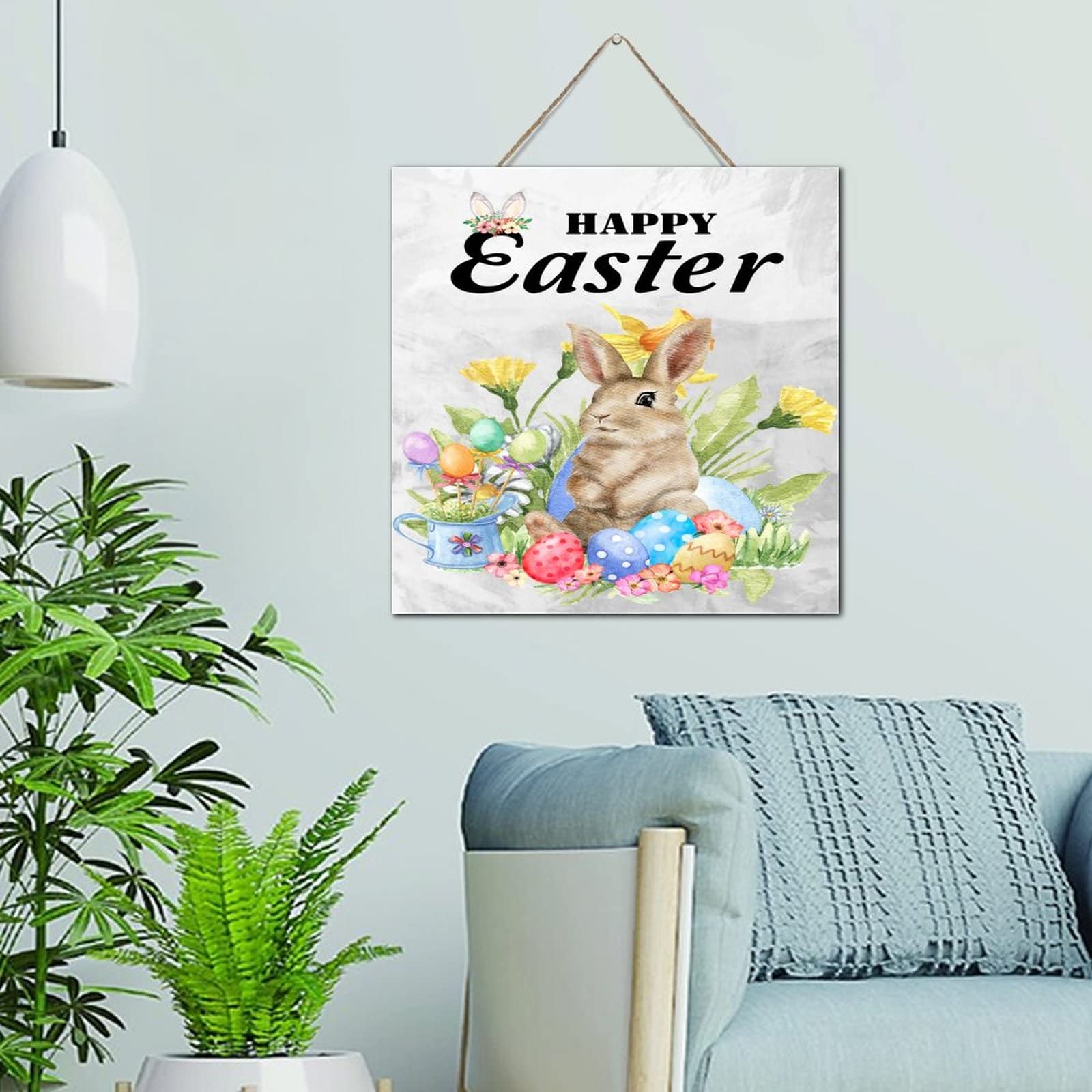 Letrero de madera decorativo de 12 x 12 pulgadas con diseño floral rústico