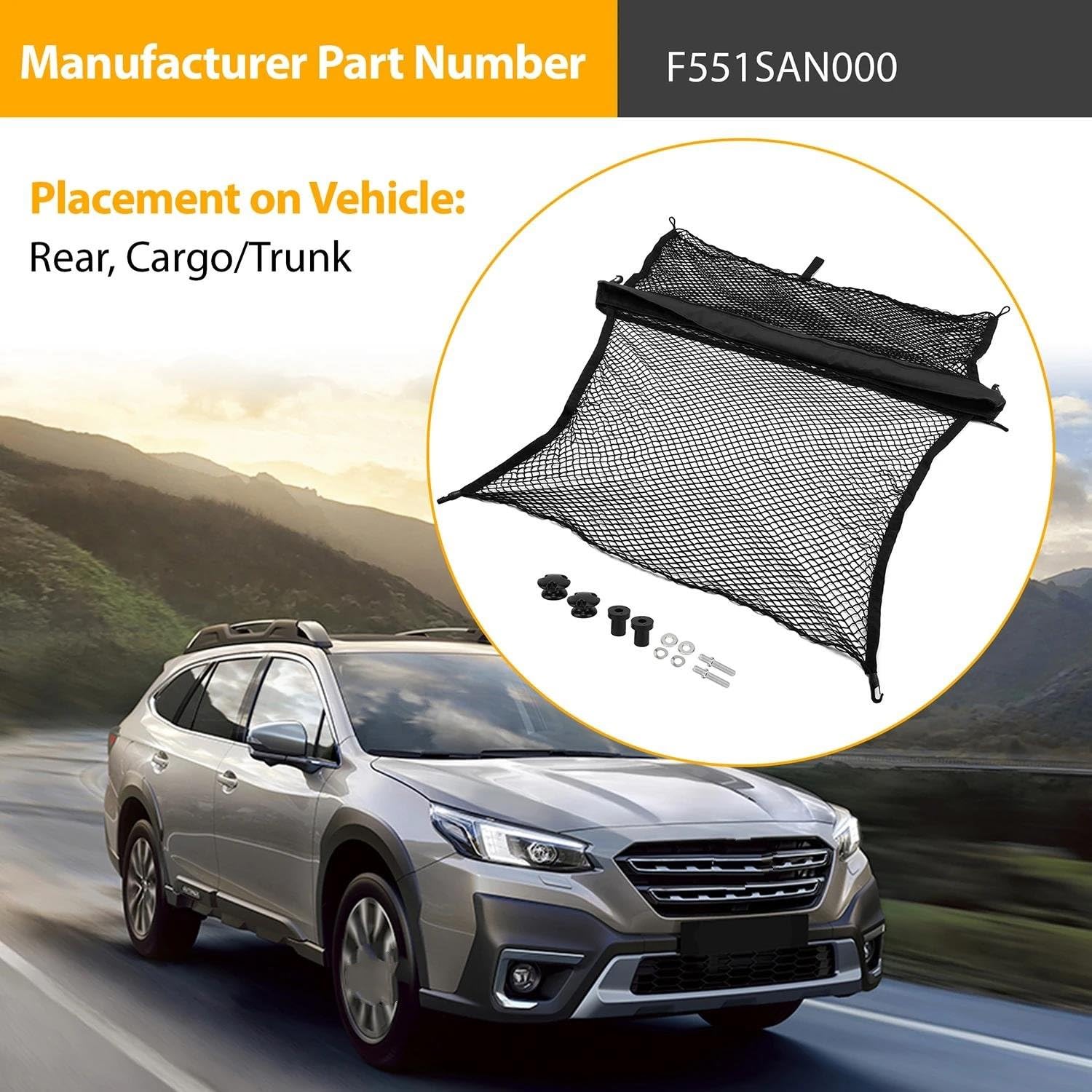 Gepäcknetz für Subaru Outback (2020–2025), Kofferraumnetz, schwarzes Netzgewebe, F551SAN000