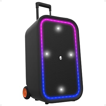 Skullcandy Stomp Bluetooth Speaker IPX7 Waterproof Wireless Portable Speaker, with LED Lightshow & Strobe Modes, 12 Hour Battery, Multi-Link, USB-C & USB-A Output Charging Stomp XXL, Black