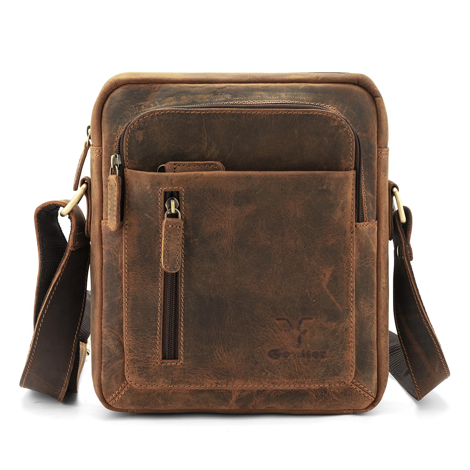 goatter Genuine Leather Multi Pocket 9" Inch Messenger Sling Bag For Unisex-picture-18