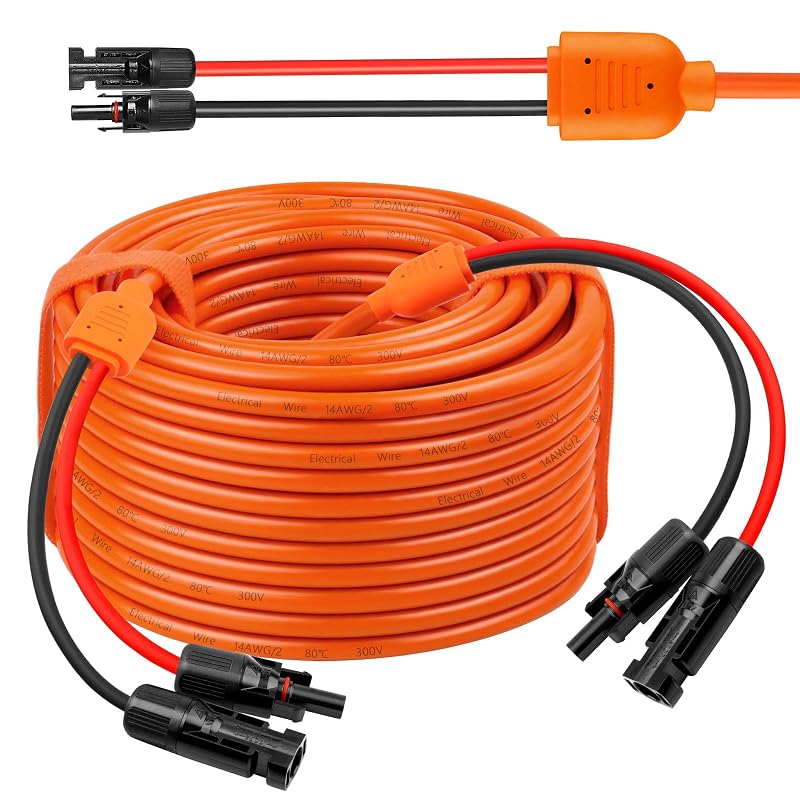Cabo de Extensão Solar MC4 Kimbluth 30,5 m, 10AWG e 14AWG, Macho para Fêmea