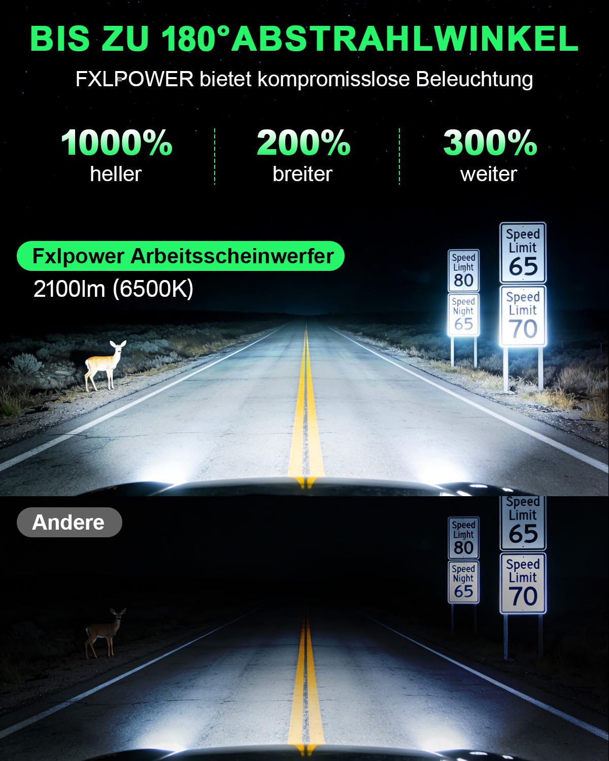 2 x Reflektory robocze LED 12 V 24 V, 32 W 2100 lm Super jasne dodatkowe reflektory samochodowe, IP67 wodoodporny reflektor cofania, 6500 K rozproszone światło do ciężarówki, ATV, SUV, łodzi