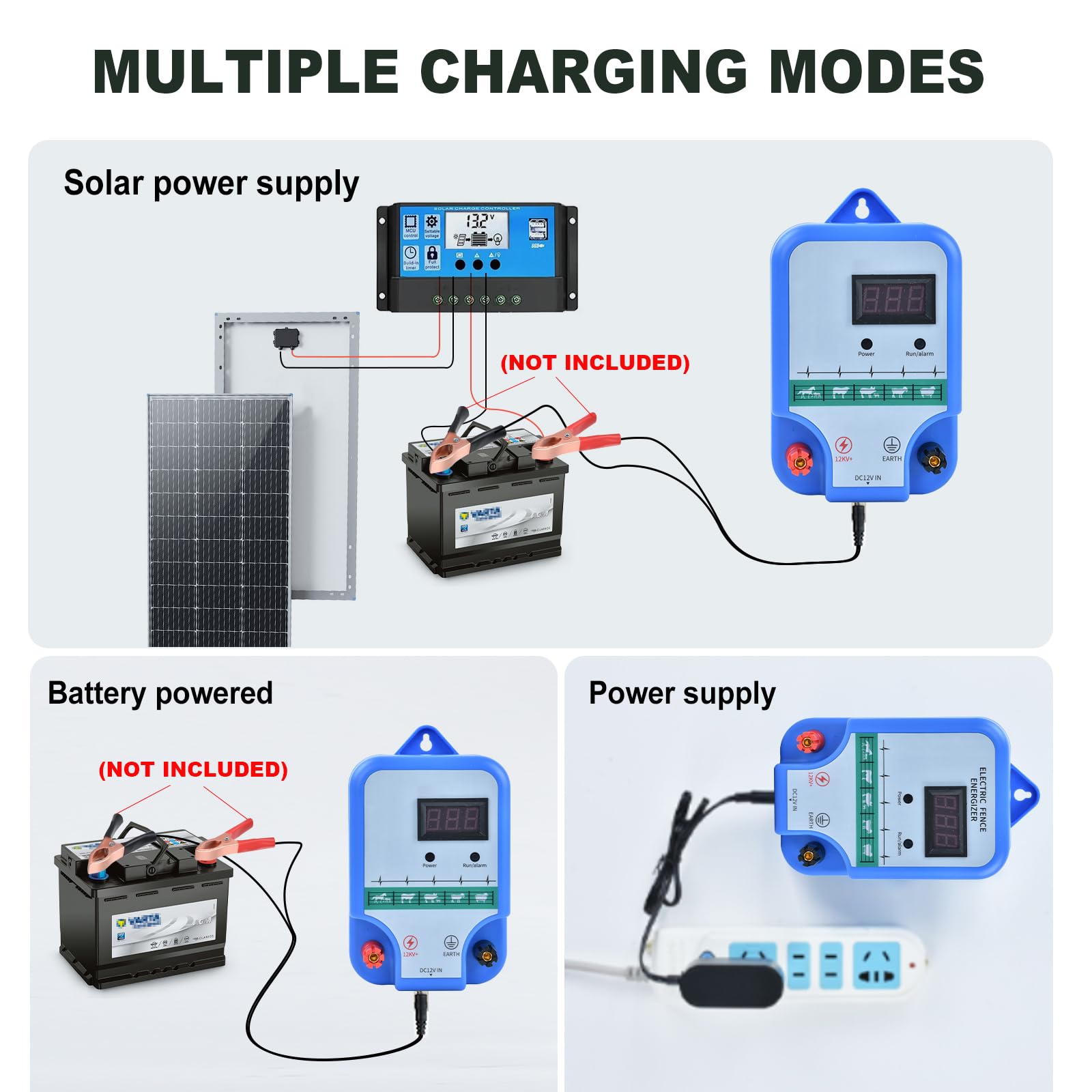 15KM Recinzione elettrica per animali con 200MT PER Recinti elettrici ,2J elettrificatore per recinto elettrico,recinti elettrici per Galline Pecore maiali Volpi,Per azienda agricola pascolo giardino