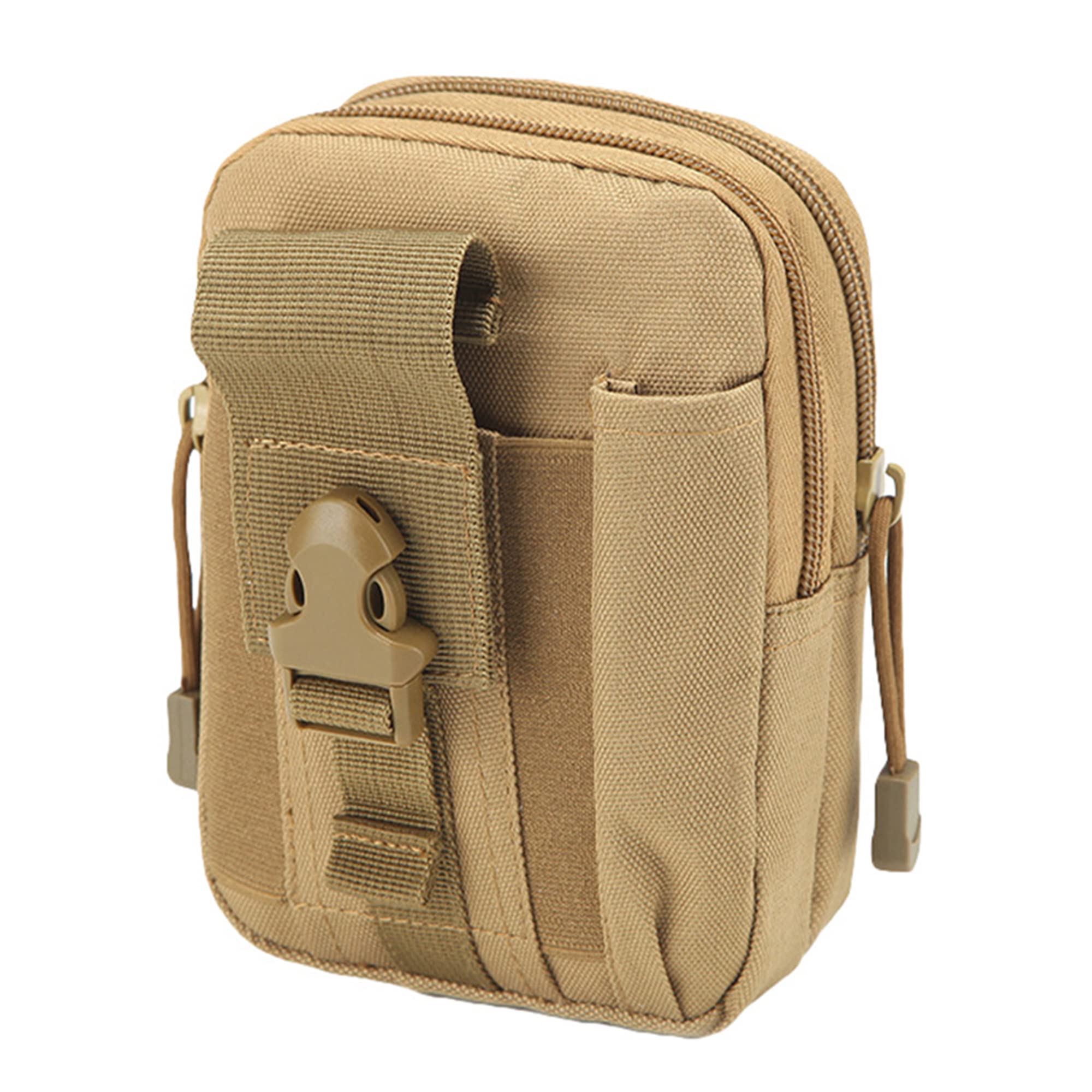 QIYUANT Tactical Waist Bag, Molle EDC Pouch Nylon 800D Multifunction Outdoor Utility Gadget Belt Waist Bag with Cell Phone Holster for Sports Hiking Camping Traveling Coyote — image 1
