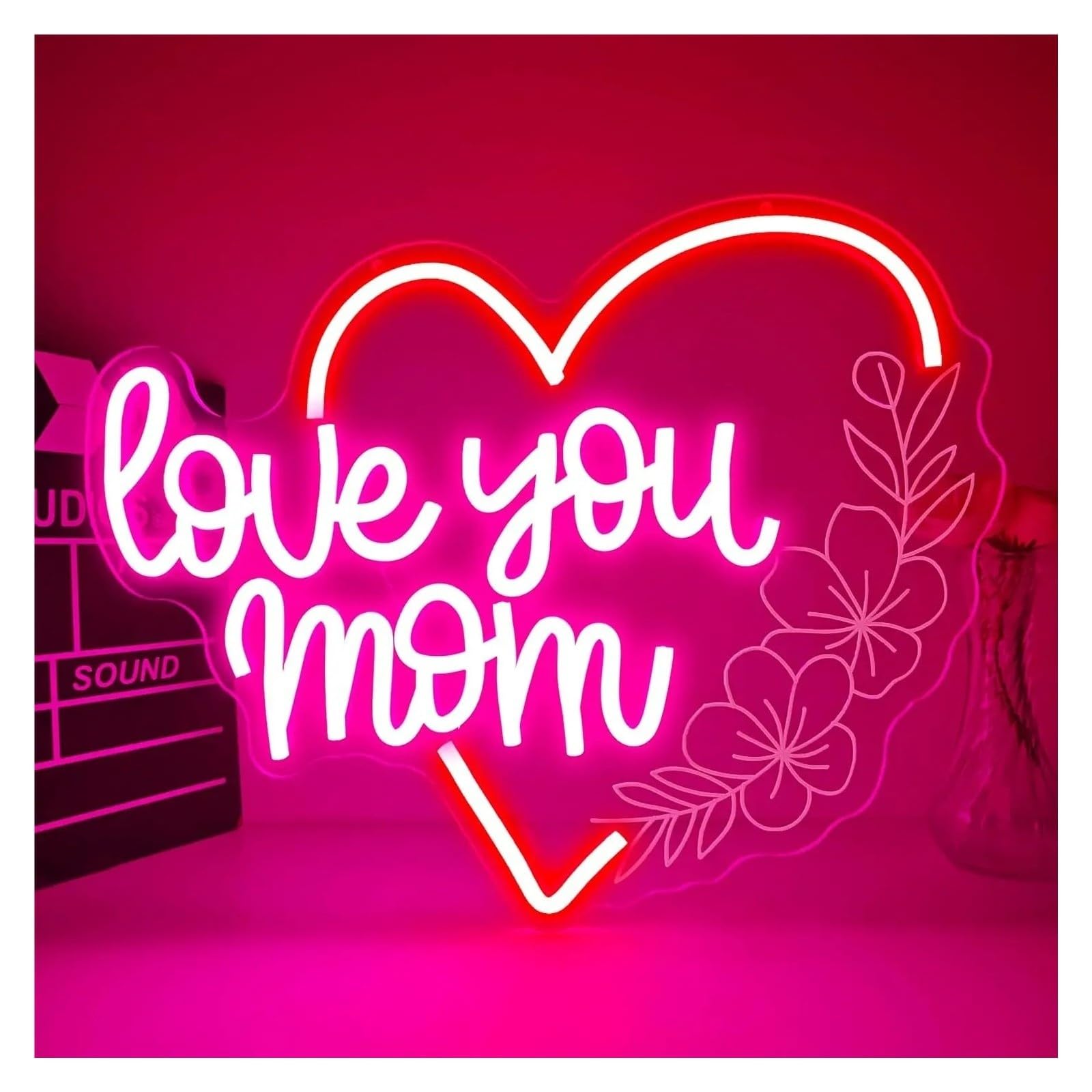 Decoración Lámparas Letrero De Neón Love You Mom