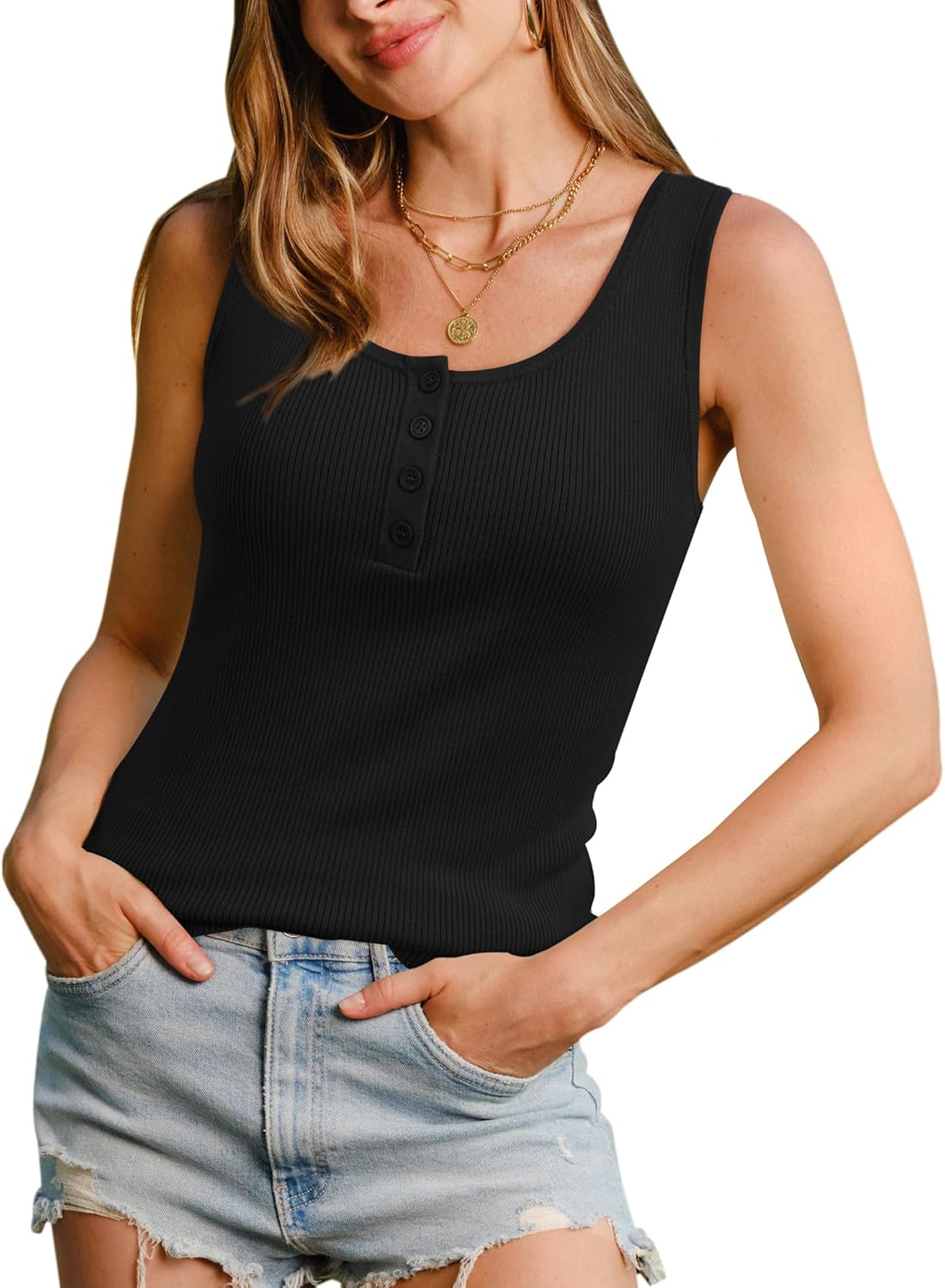 Arach&Cloz Women's Silk Blend Lightweight Summer Casual Slim Fit Tanks 2026