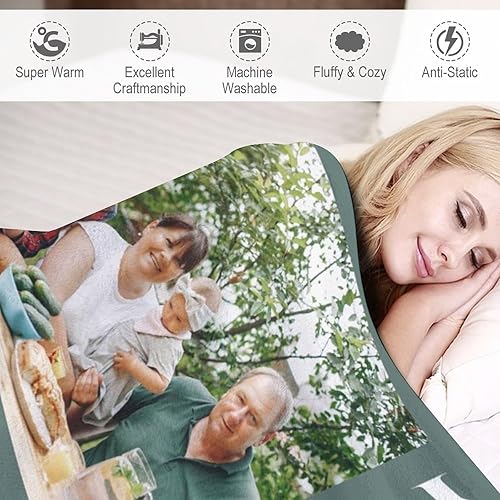 Miniatura 2 de M YESCUSTOM Manta personalizada con imagen y texto, manta personalizada de collage de fotos, mantas de vellón personalizadas para regalo de
