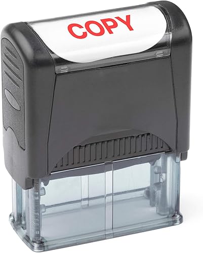 Sello de goma autoentintado, tinta roja recargable preinstalada (916" x 1-12") (copa)