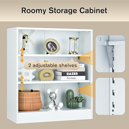 Miniatura 5 de Alvisyd Estantería de metal con panel trasero, estantería abierta de 3 niveles con estantes ajustables, armario de almacenamiento ancho de 31.5