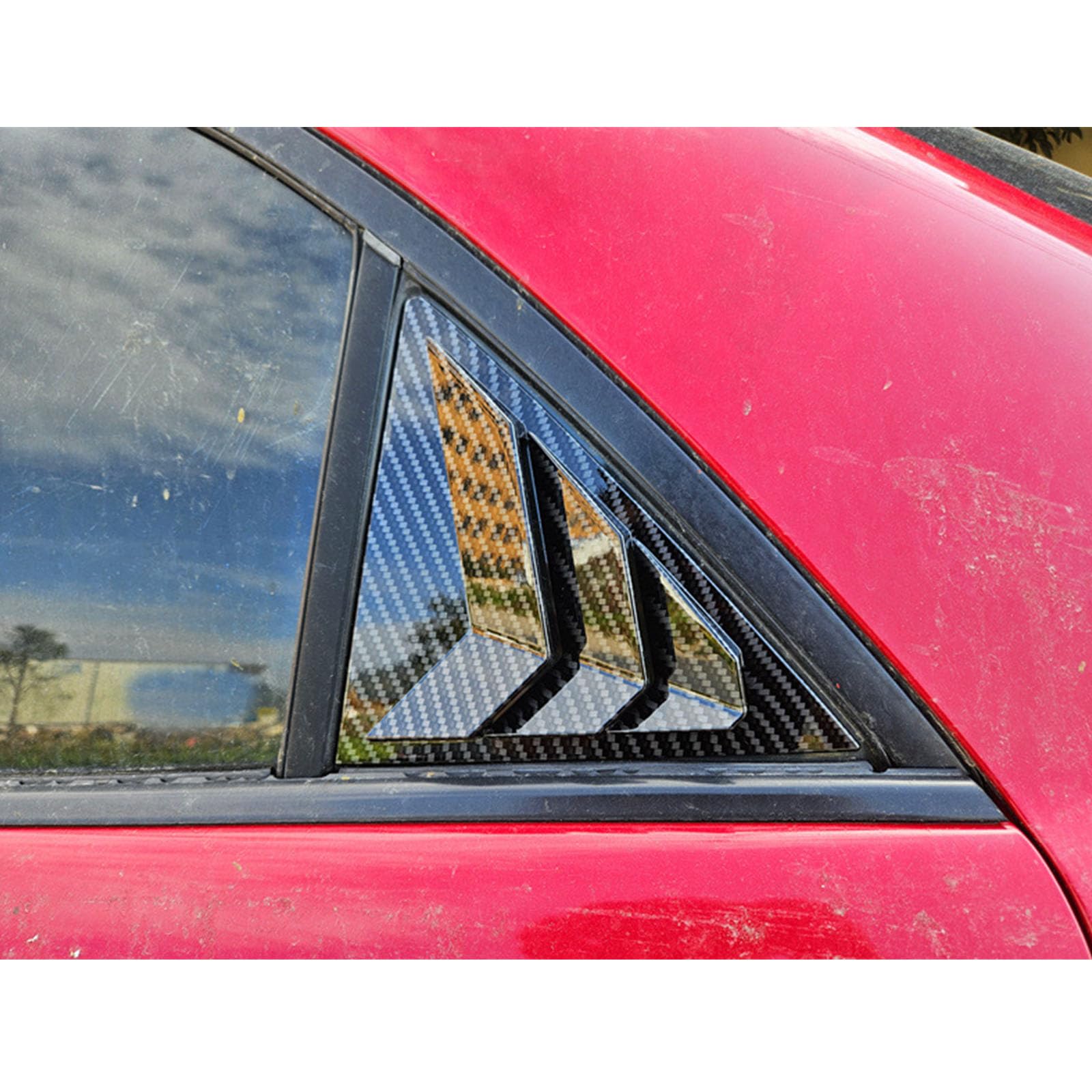 2 szt. do Mazda 6 2003-2016, tylne okiennice samochodowe żaluzje boczne, osłony, wykończenia, akcesoria zewnętrzne ABS, B Carbon Fiber Look