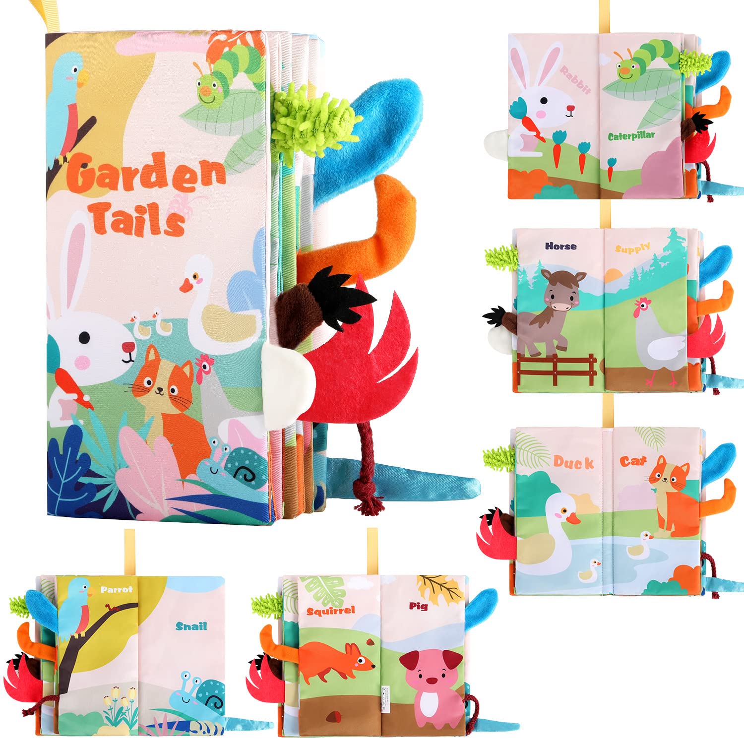 SandremSandrem Baby Soft Book, Early Education Toys for 0-12 Months Babies, The Cloth Book is Bright and Colorfast, Contains Sound Paper Inside, Which Helps The Newborn's Visual and Auditory Growth