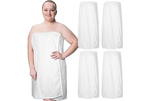 Waffle Spa Robe for Women - 4 Pcs Towel Wrap with Adjustable Closure