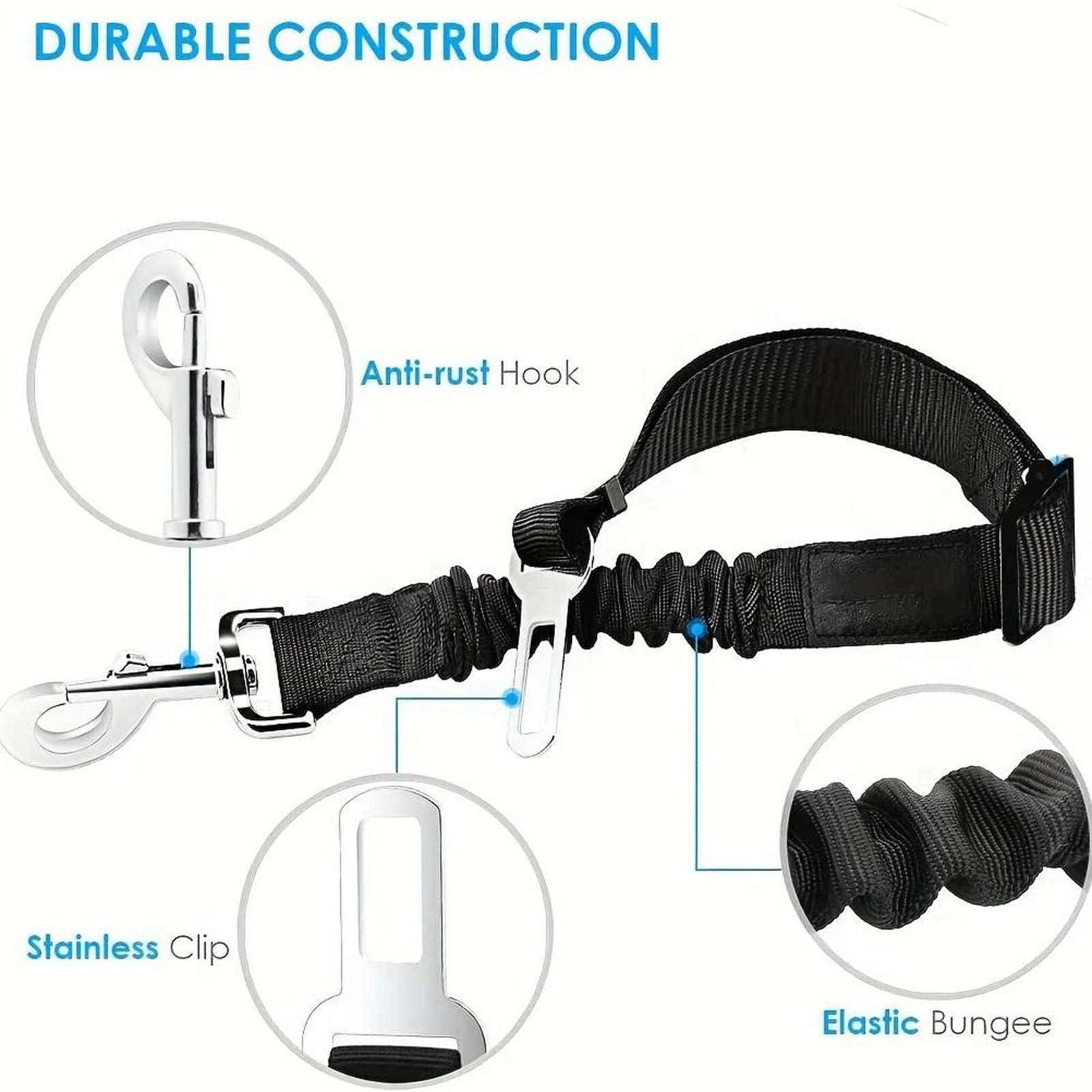 Ceinture de sécurité de Voiture Chat réglable Chat Chien Siège d’Auto Harnais de Chien de véhicule Clip de Plomb Levier de sécurité Traction