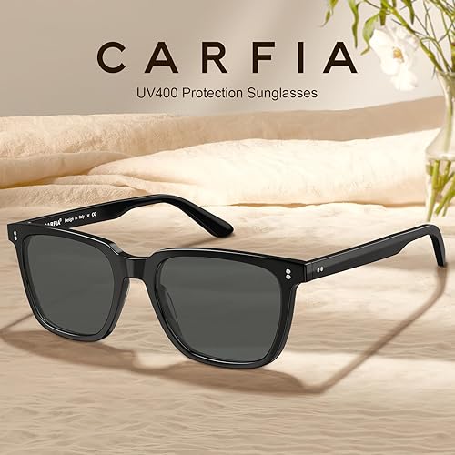 Miniatura 2 de Carfia Chic - Lentes de sol polarizados para mujer, protección UV400, marco de acetato pulido a mano