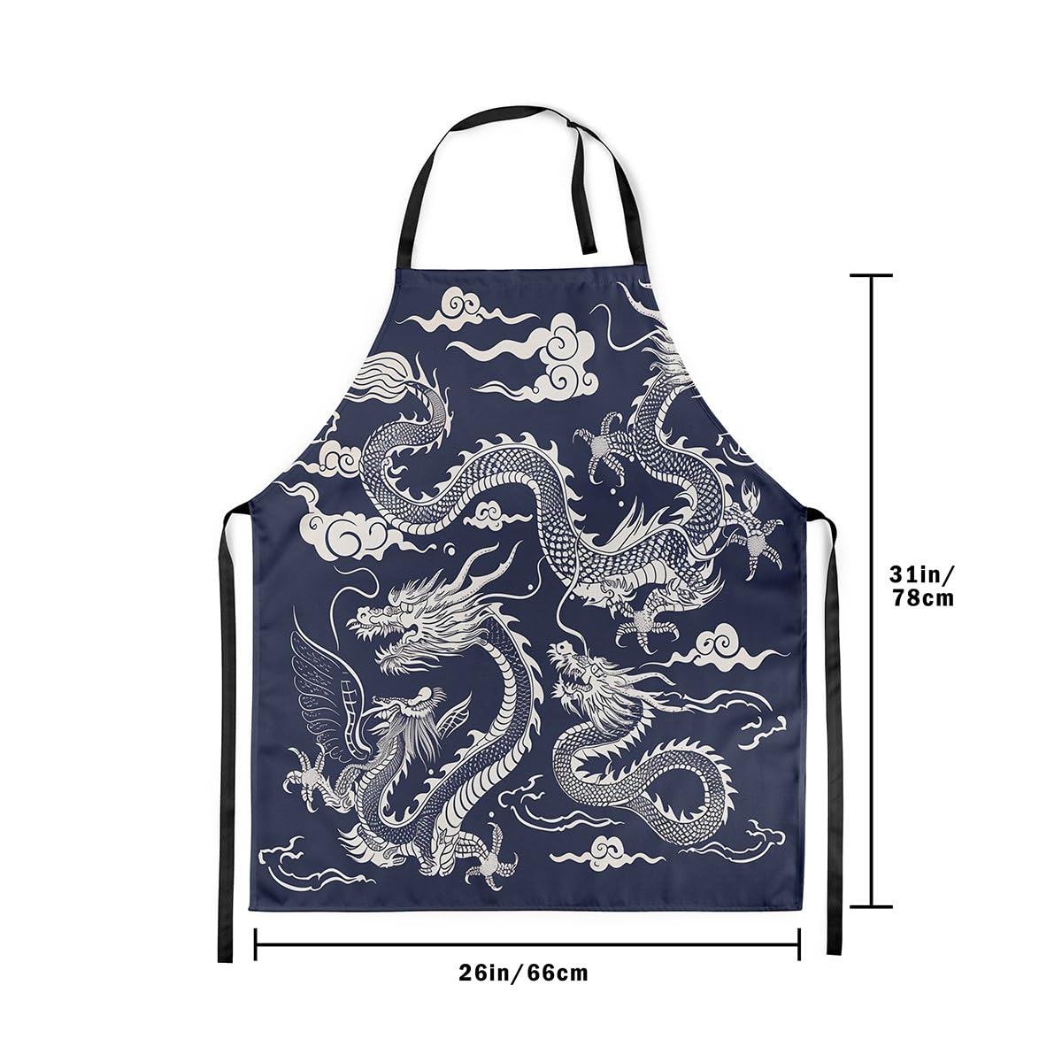 Feelyou Delantal impermeable de dragón de 66 x 78,7 cm, con impresión 3D, para hombres, juego de vida silvestre, delantal de cocinero, delantal de barbacoa, delantal de pintura