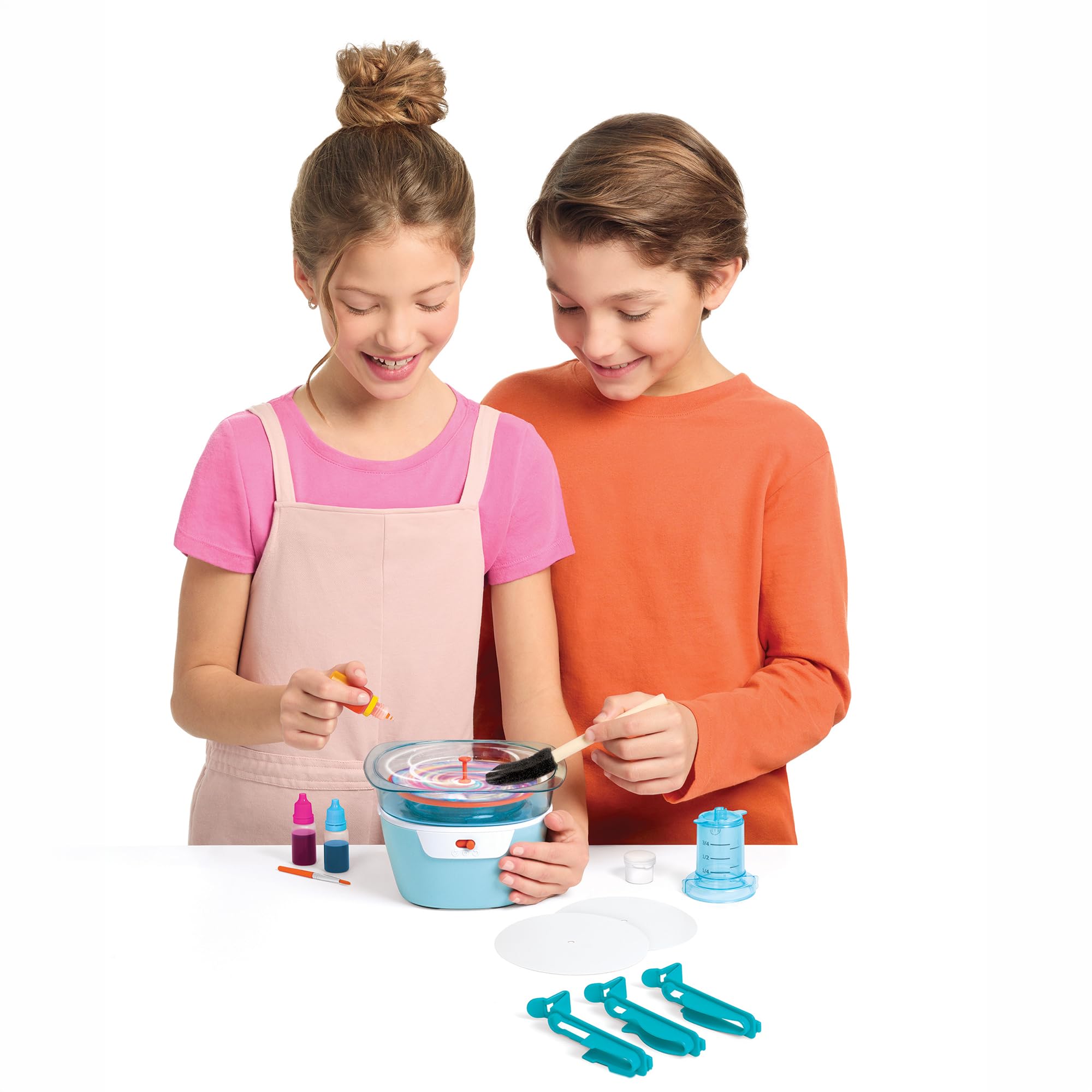 Make It Real Kit Cerámica 2 en 1, Torno y Spin Art para Niños