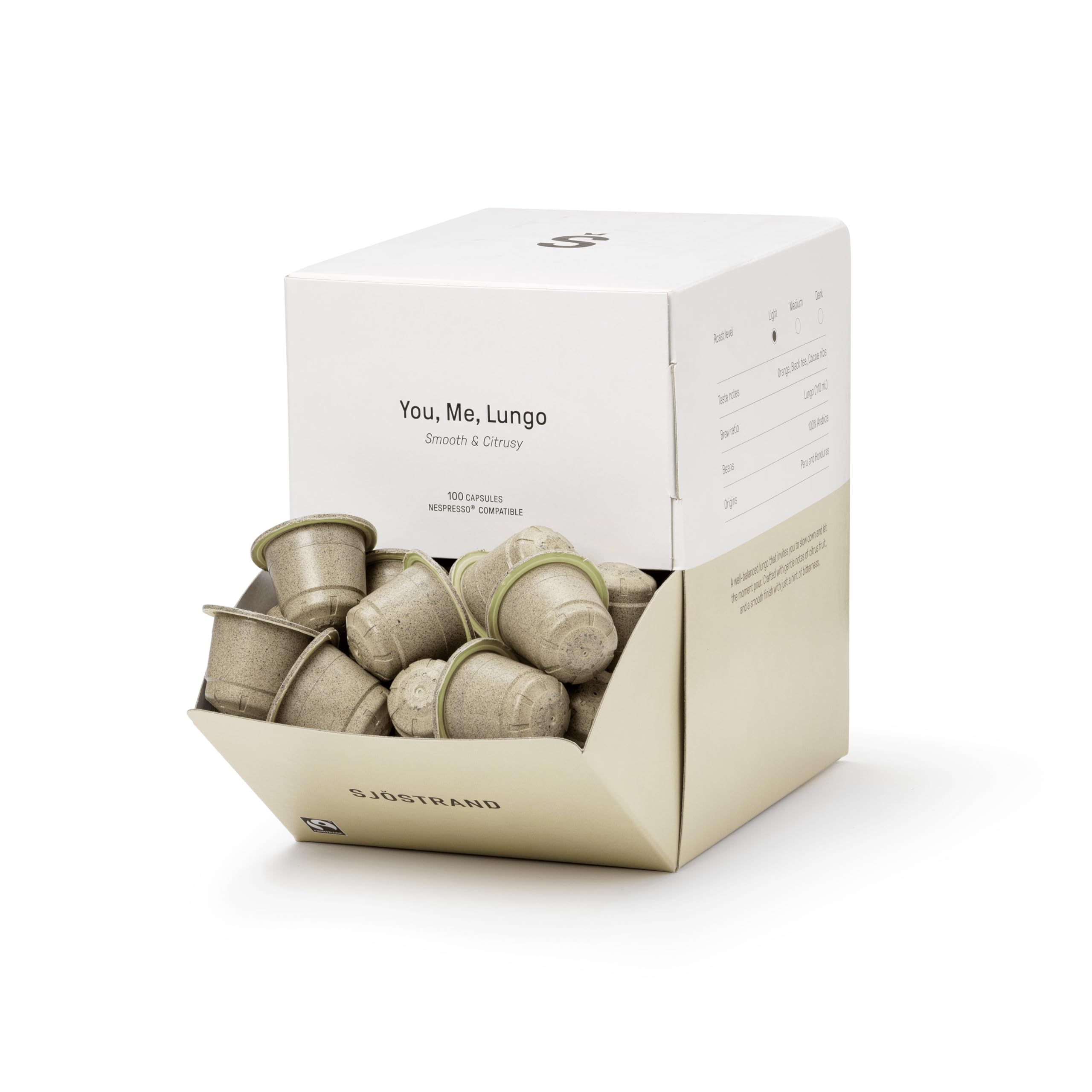 You, Me, Lungo - Bio-Kaffeekapseln, kompatibel mit Nespresso, 100 Kapseln, Kompostierbar, Fairtrade.