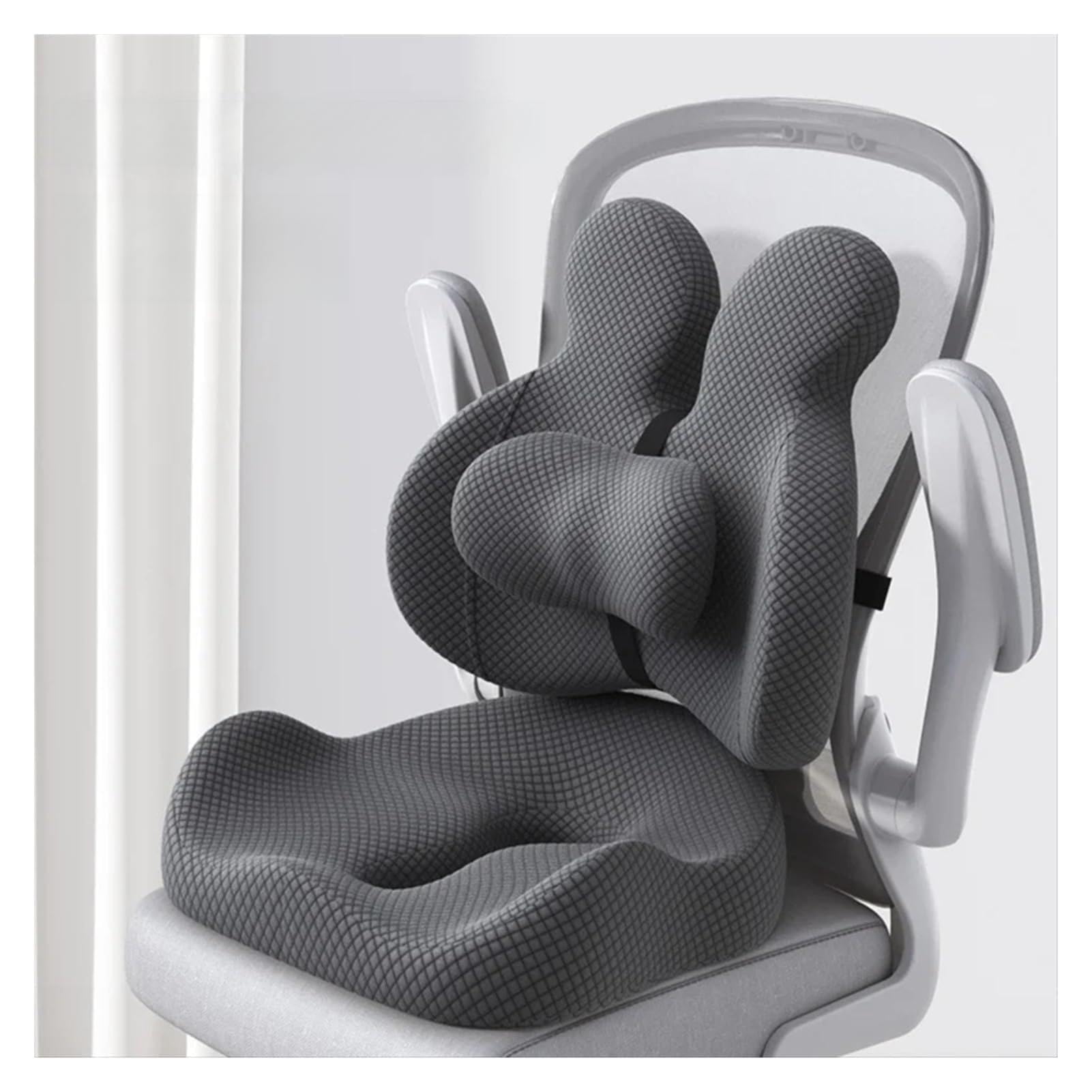 Hviyroi car seat cushion Ergonomic Memory Foam Office Chair Lumbar Seat Cushion(Dark grey)