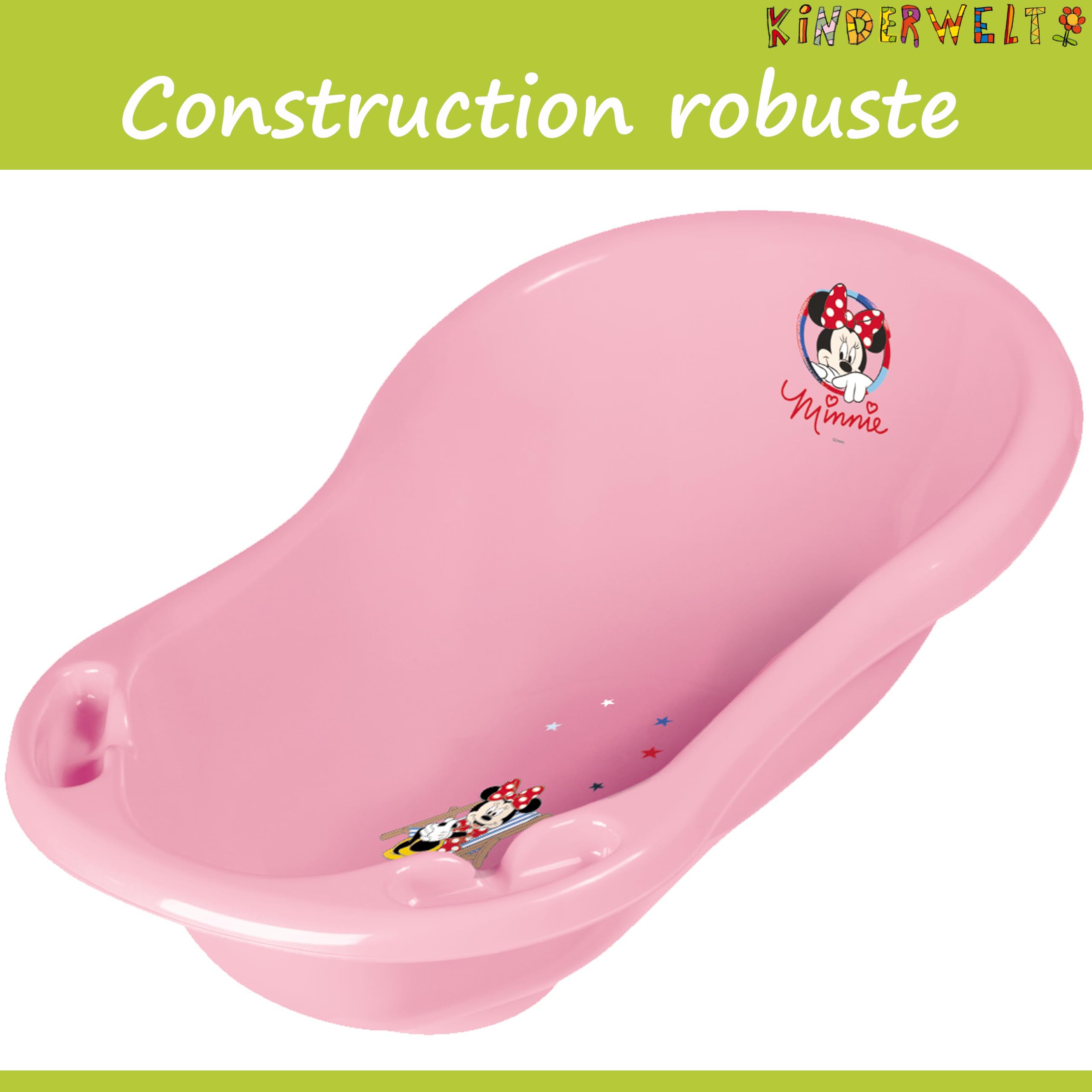 Baignoire pour bébé KiNDERWELT 84 cm Minnie Mouse Disney Sans BPA Rose