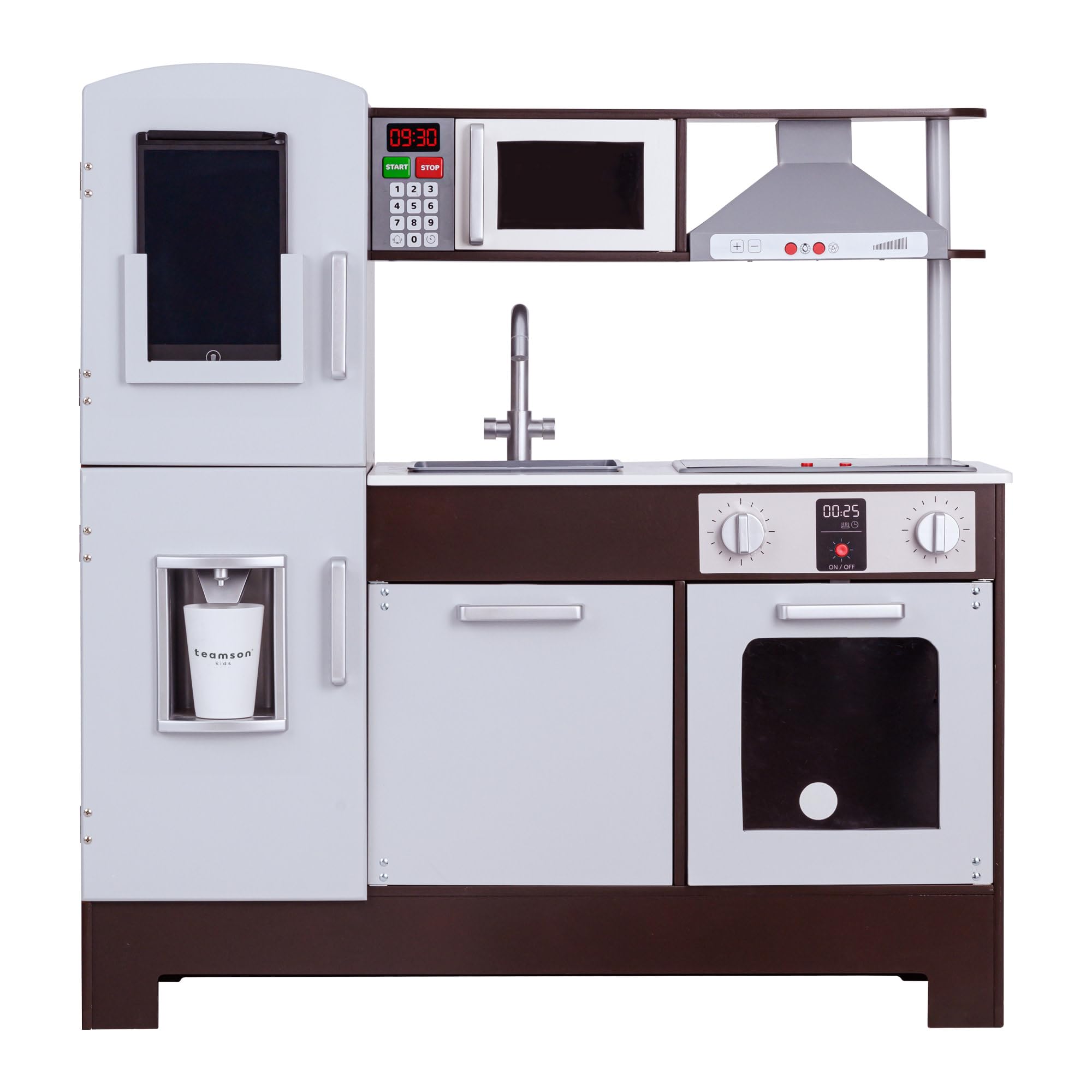 Teamson Kids Munich Cucina per Bambini in Legno e scrittoio con Le batterie Grigio TD-13411A