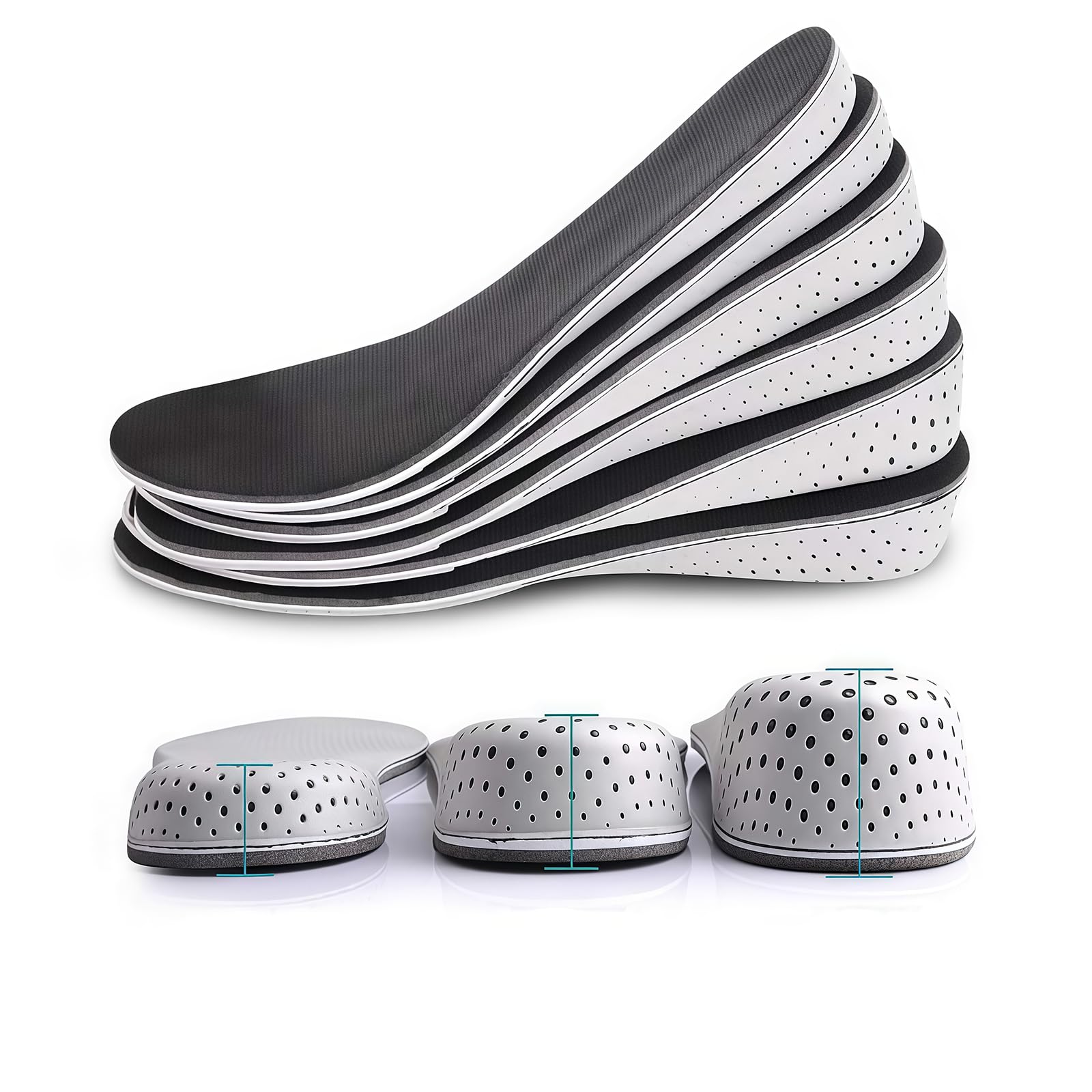 1 Pair Soft Memory Foam Insoles Increase Height Insoles Invisible Heel Increasing Insoles Short Boots Lift Pads