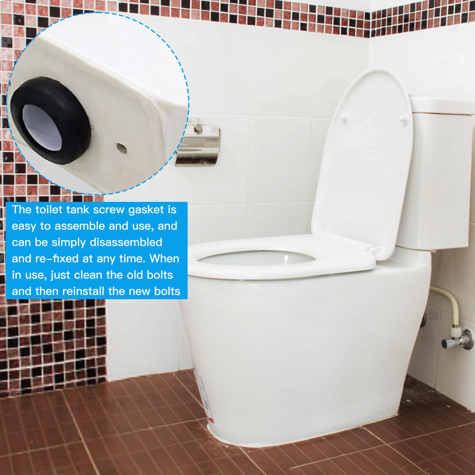 Molain 2 stuk spoelbakschroeven, roestvrijstalen schroevenset voor wc-schroeven, toiletpotarmatuur voor bevestiging van watertank