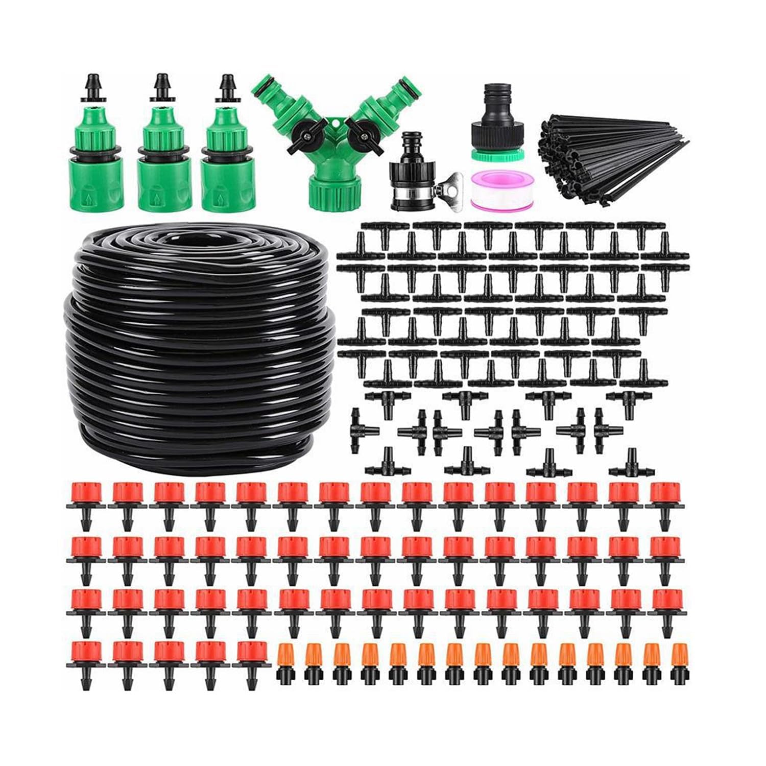 Automatisches Bewässerungssystem mit Bewässerungsschlauch - Tropfbewässerungssystem für Garten, Pflanzen, Blumen - einstellbarer Wasserfluss, einfach zu montieren (164FT)