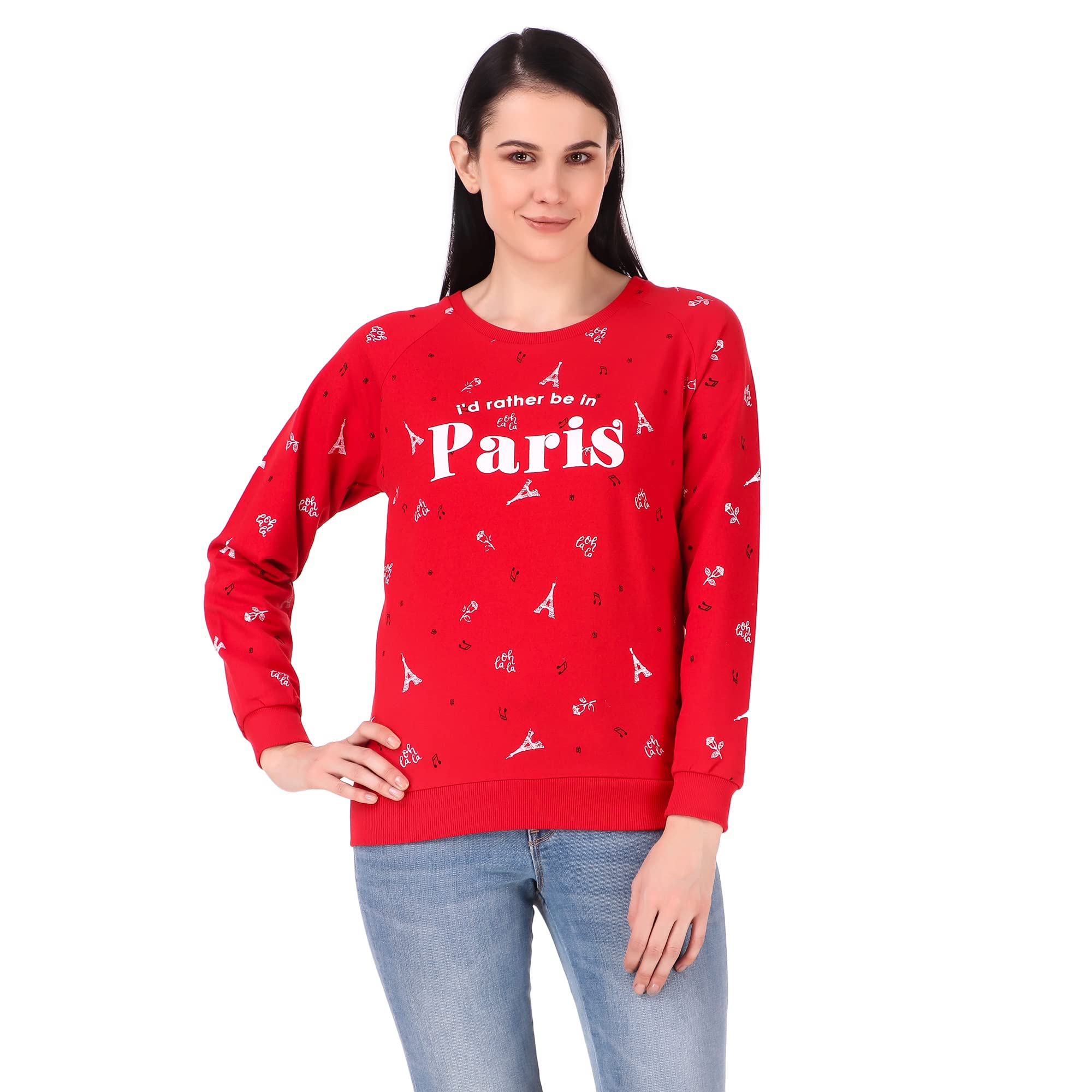 stories.label Women's Cotton Round Neck Gap Sweatshirt, Zudio Sweater Tops T-Shirts for Girls with Plus Sizes (WN21KT115CT-M_Salsa Red_M)-picture-11