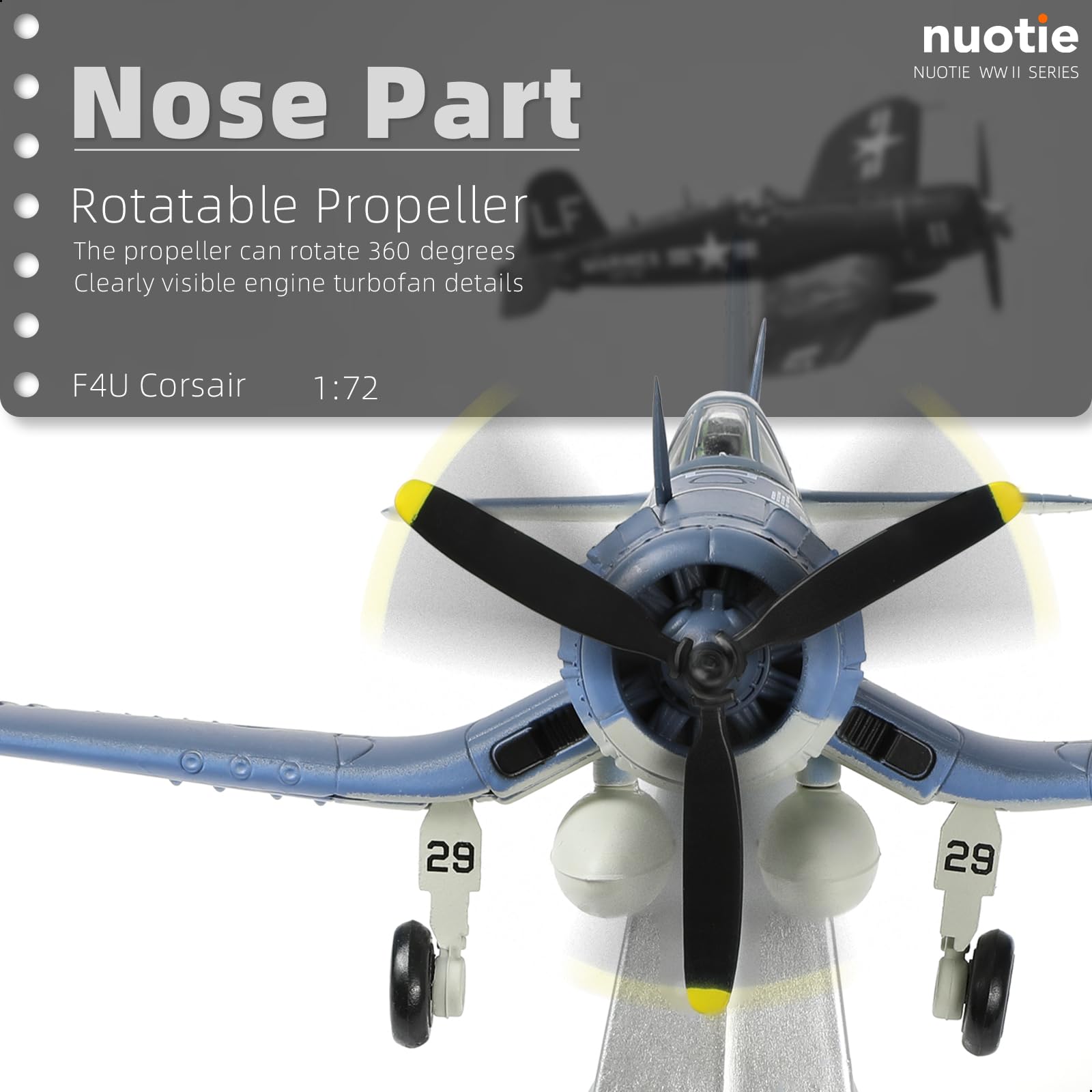Amazon.co.jp: NUOTIE 1/72 スケール USA F-4U 戦闘機モデル 第二次