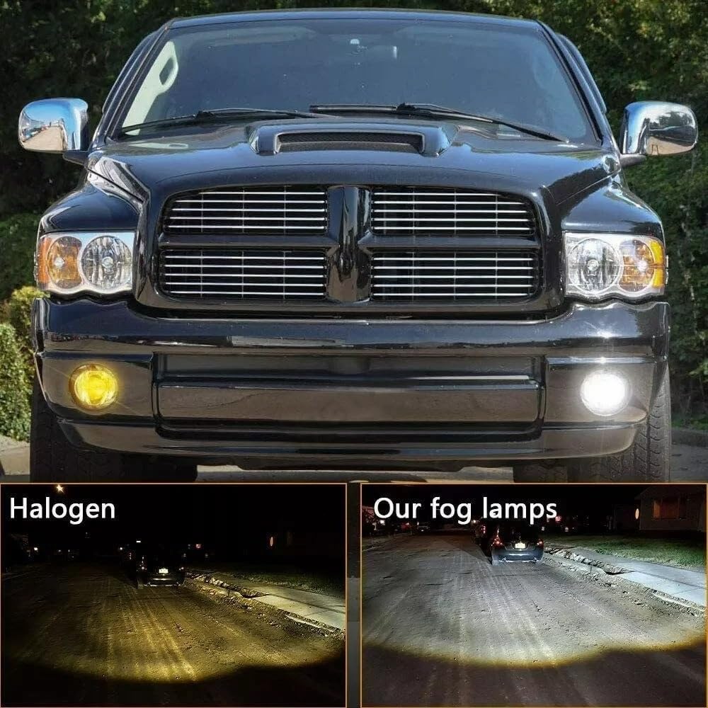 Faros Antiniebla LED Para Dodge Para Ram 1500 2002-2008 2500/3500 Para Camioneta 2003 Conjunto Luz Conducción Parachoques Luces Antiniebla Luz Niebla(A pair of Black)