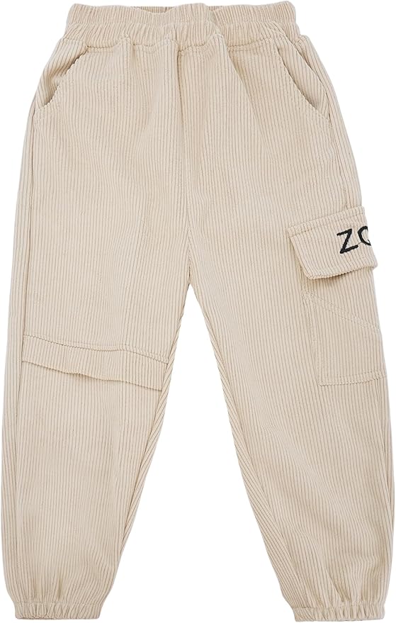 SEAUR Winterbroek voor kinderen, gevoerde broek, winter, thermische broek, dikke warme vrijetijdsbroek, peuters, joggingbroek met elastische tailleband, vrije tijd, streetwear - EU 80-152, zwart