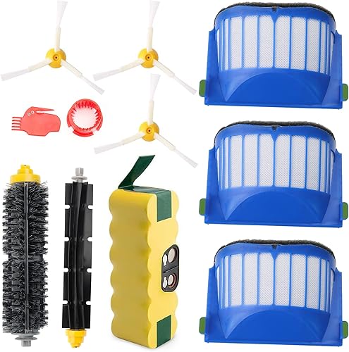 efluky Batería Roomba de repuesto Ni-MH de 3500mAh + kit de piezas de repuesto para iRobot Roomba 600 Series 600 610 614 620 625 630 635 640 645 650