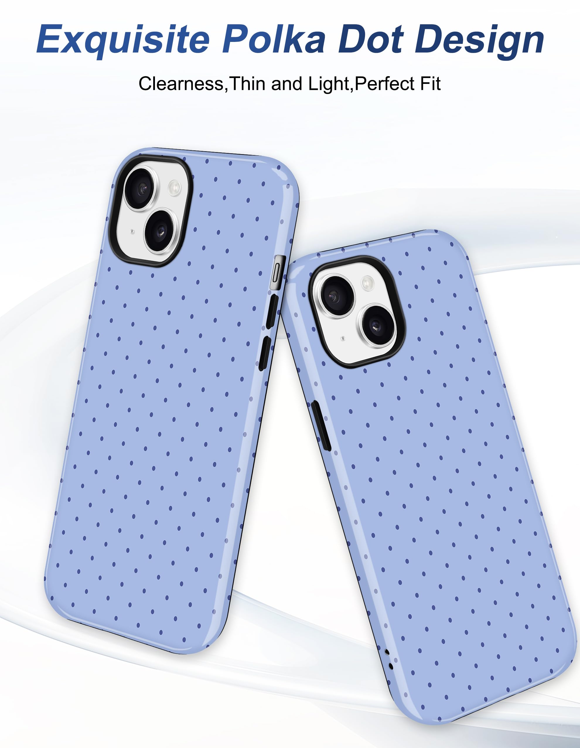 Amazon.co.jp: Aitipy iPhone 13/14用磁気ポルカドットフォンケース