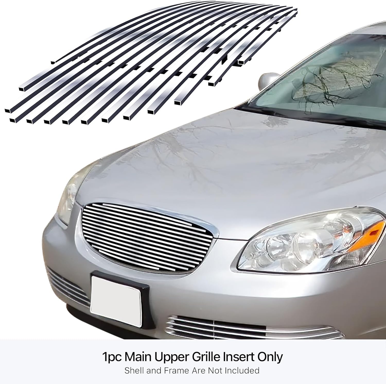 APS Compatible with Buick Lucerne 2006-2009 Main Upper Chrome Billet Front Grill Grille Insert RE-S86490A